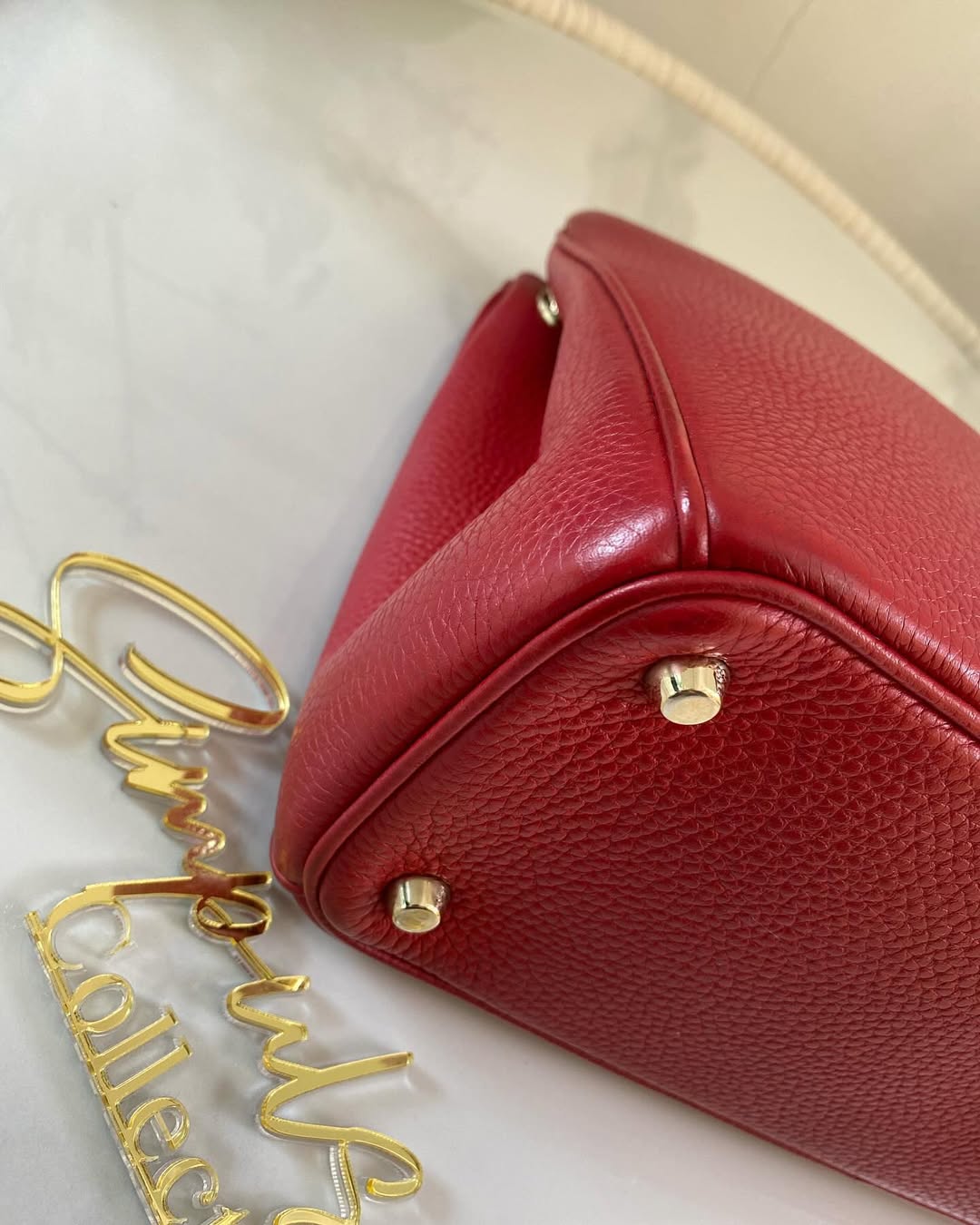 D Calfskin Diorissimo Medium Red Leather Tote