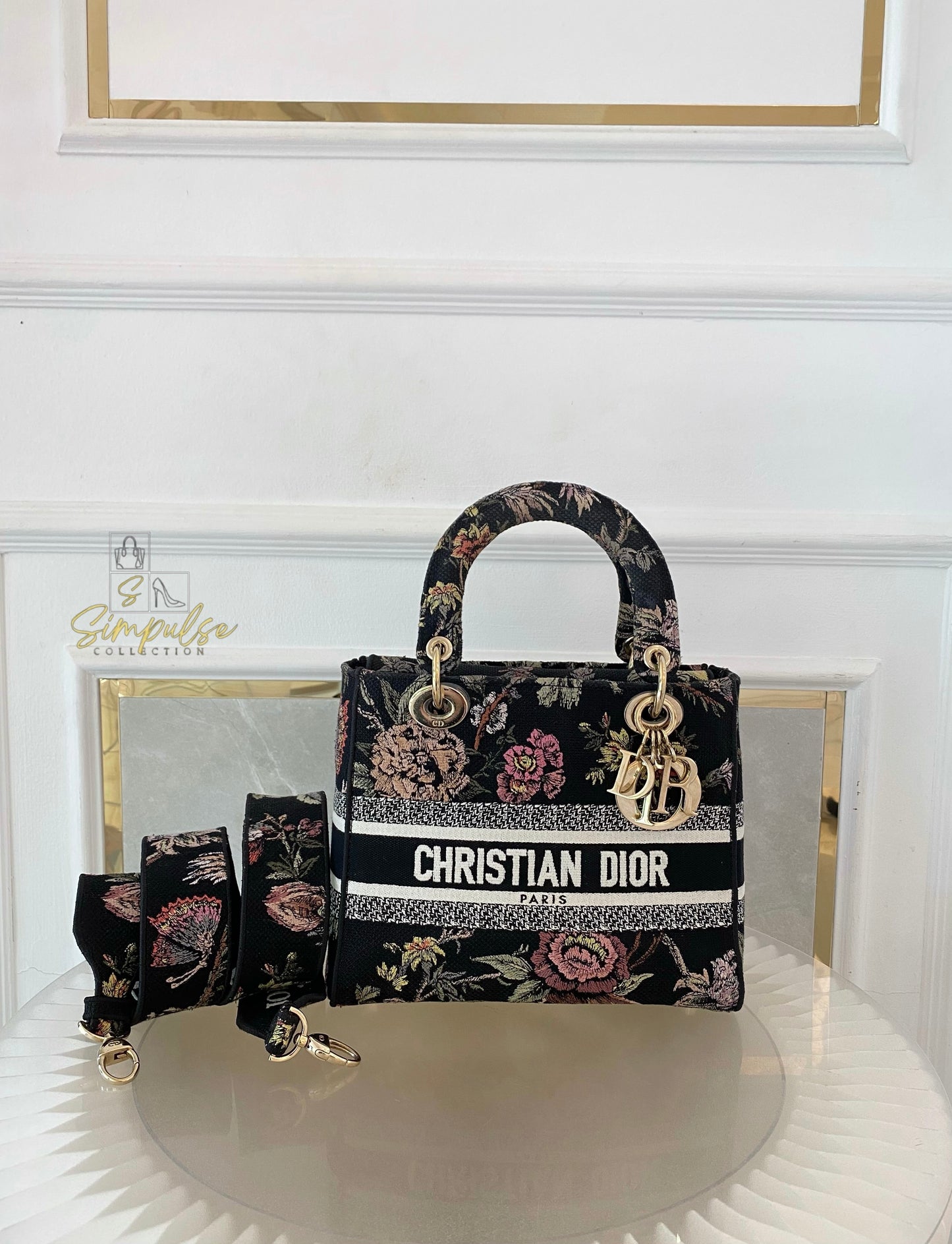DIOR D-LITE OBLIQUE MEDIUM BLACK