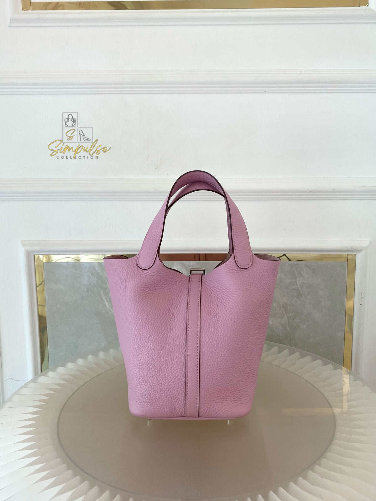 HERMES PICOTIN 18 MAUVE SYLVESTRE CLEMENCE PALLADIUM HARDWARE