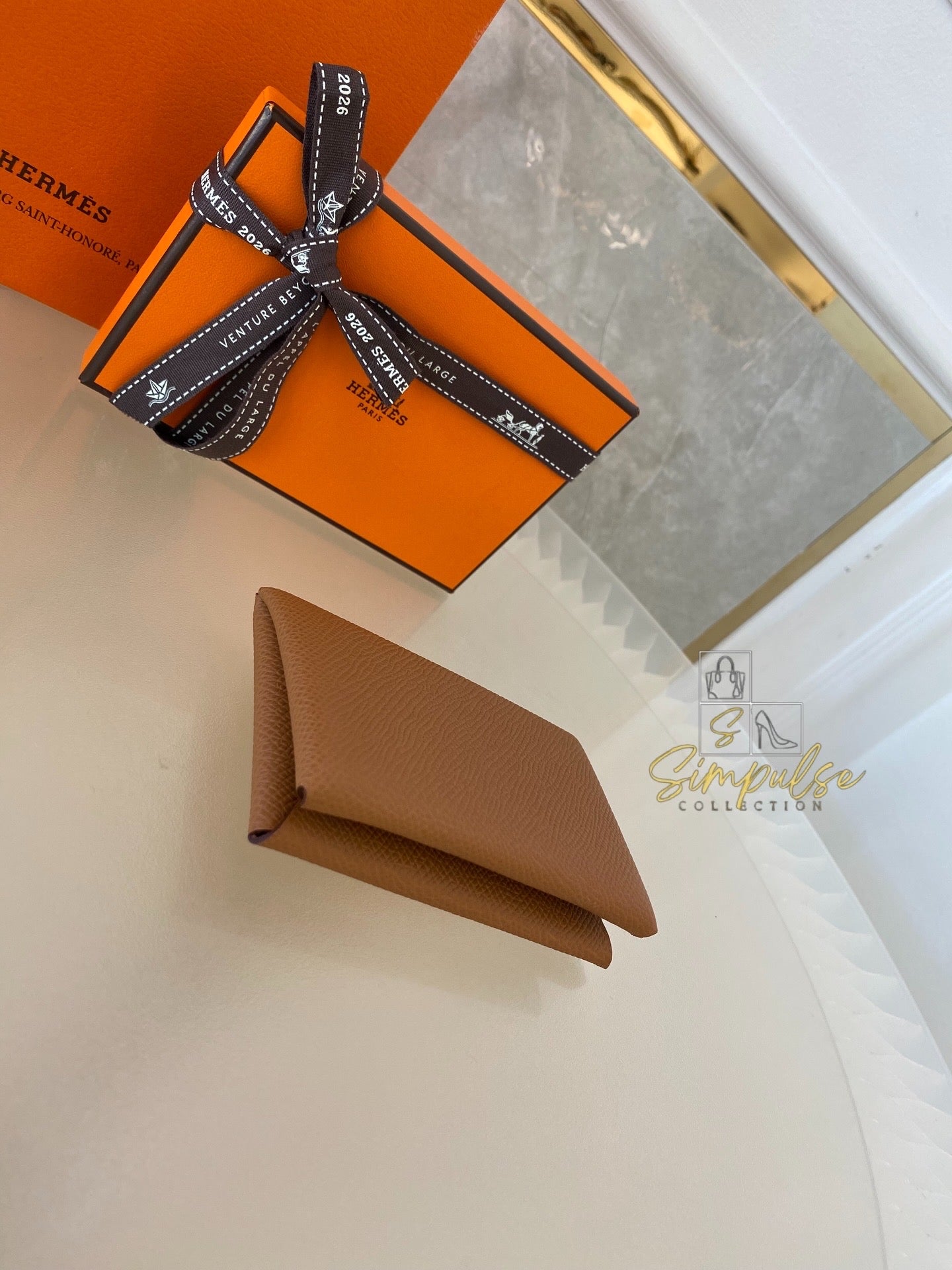 Hermes Calvi Gold Tan