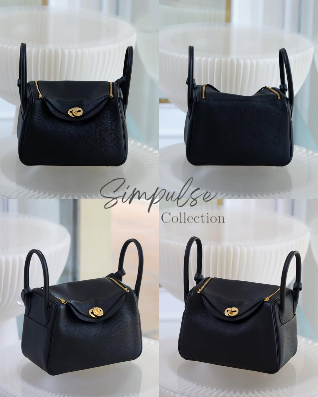 Hermes Lindy 26 Taurillon Clemence 89 Noir GHW