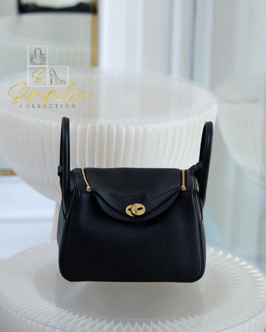 Hermes Lindy 26 Taurillon Clemence 89 Noir GHW