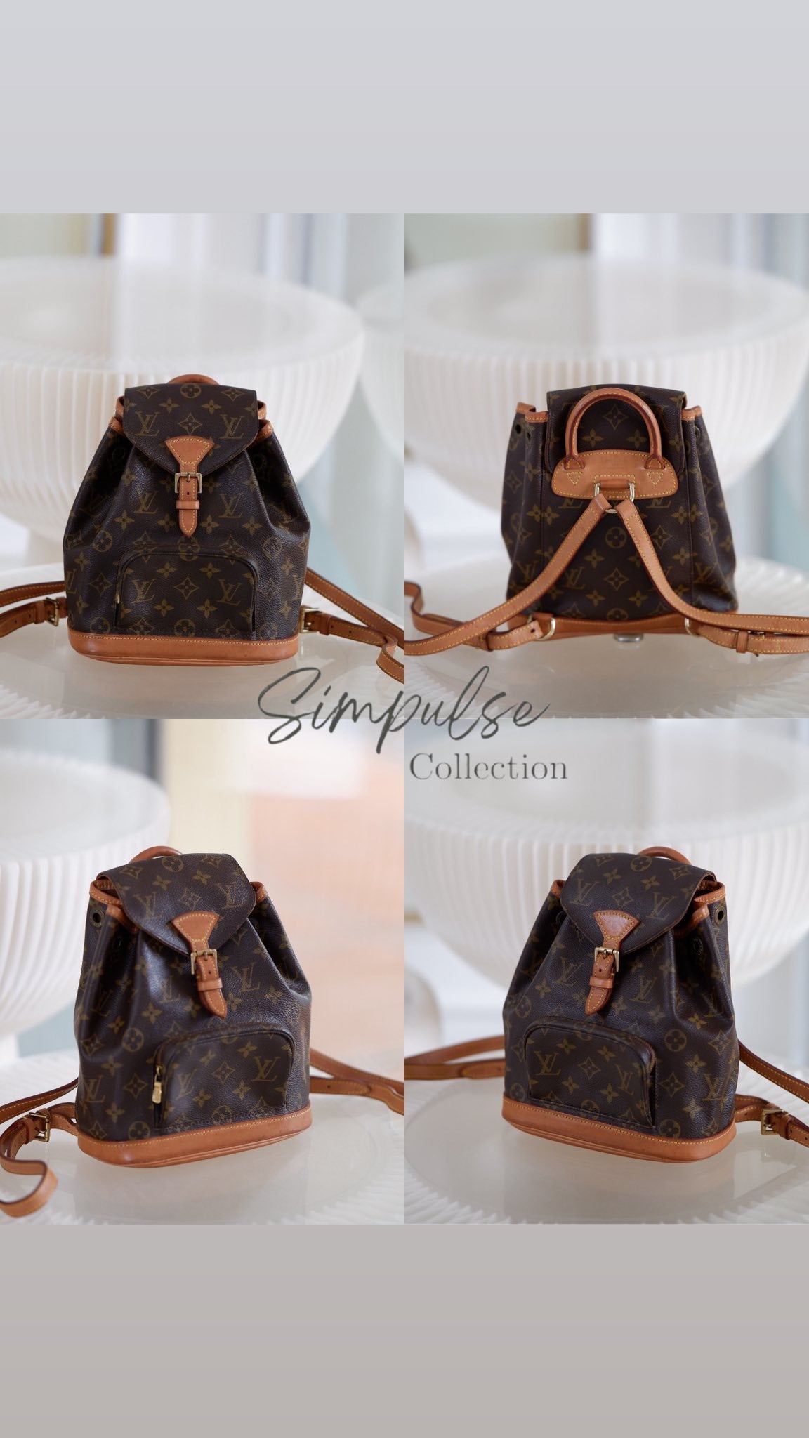 Louis Vuitton Montsouris Mono Backpack Vintage Pm Size