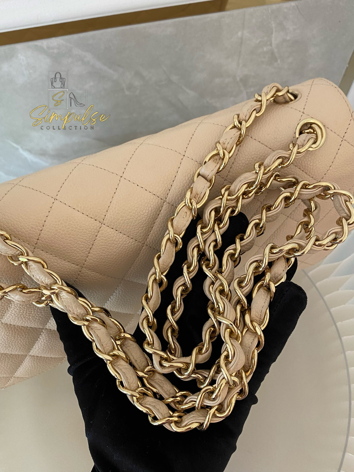 CHANEL JUMBO DOUBLE FLAP BEIGE CAVIAR