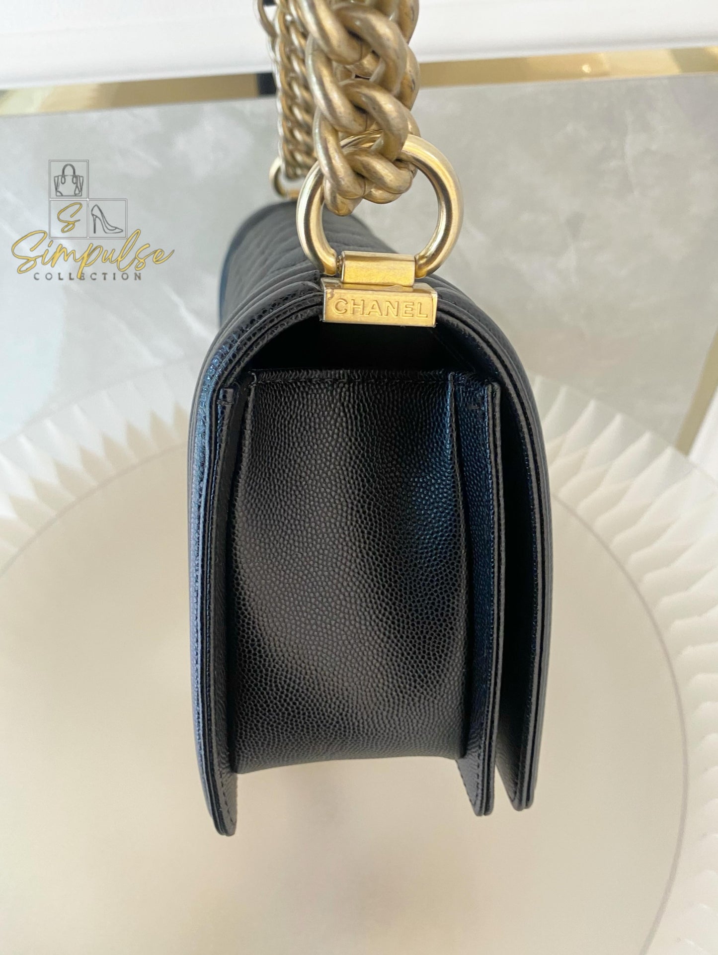 Chanel Leboy Old Medium Caviar Black GHW