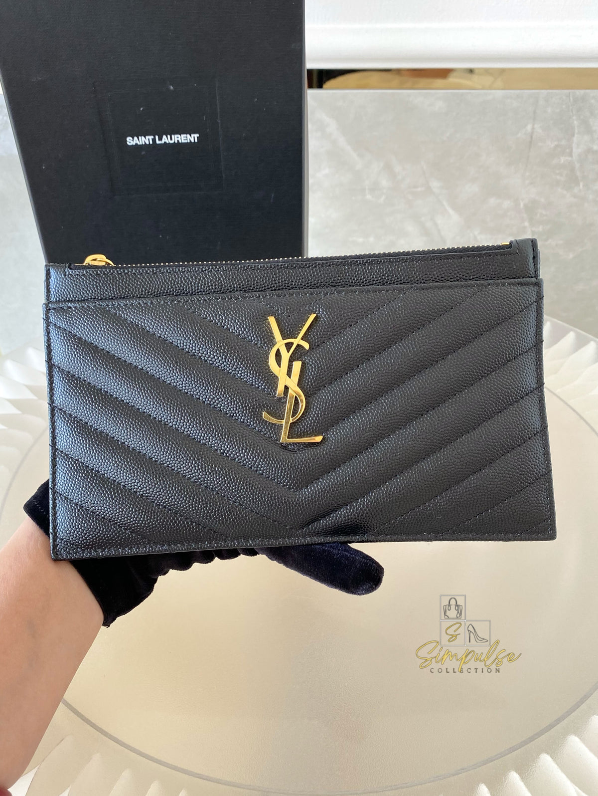 Yves Saint Laurent Cassandre Matelasse Monogram Bill Pouch