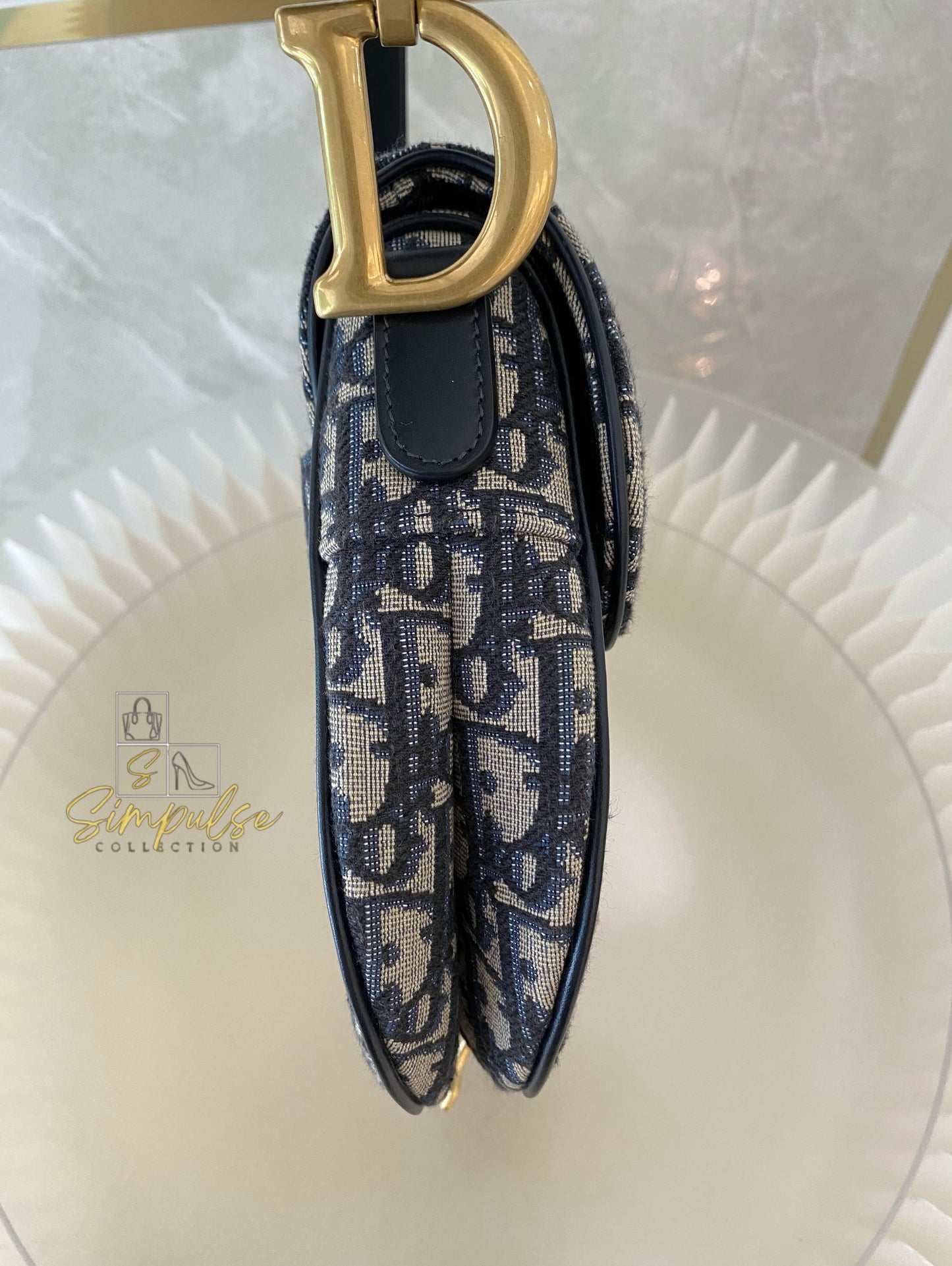 Dior Saddle Medium Blue in GHW