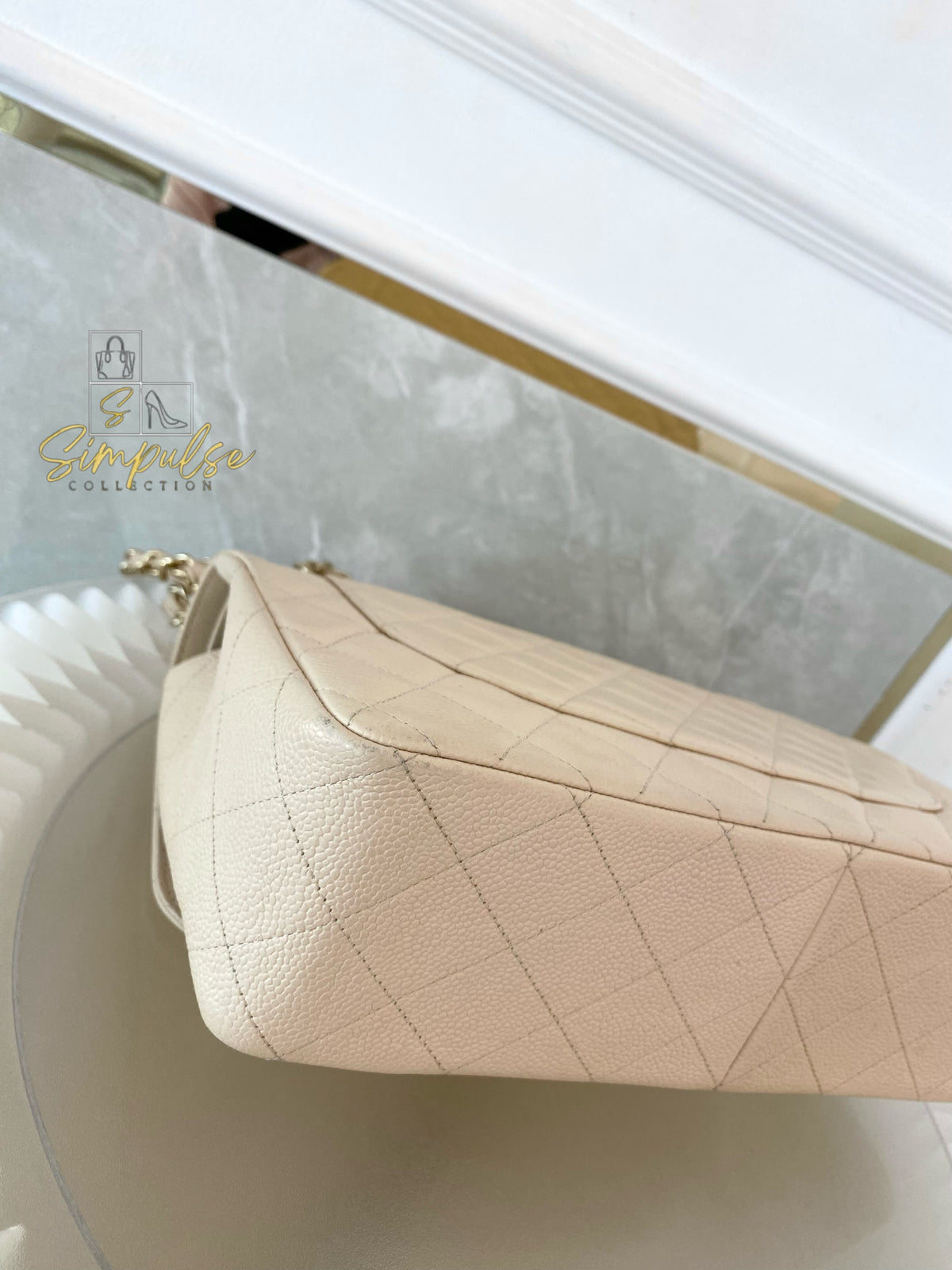 CHANEL JUMBO DOUBLE FLAP BEIGE CAVIAR