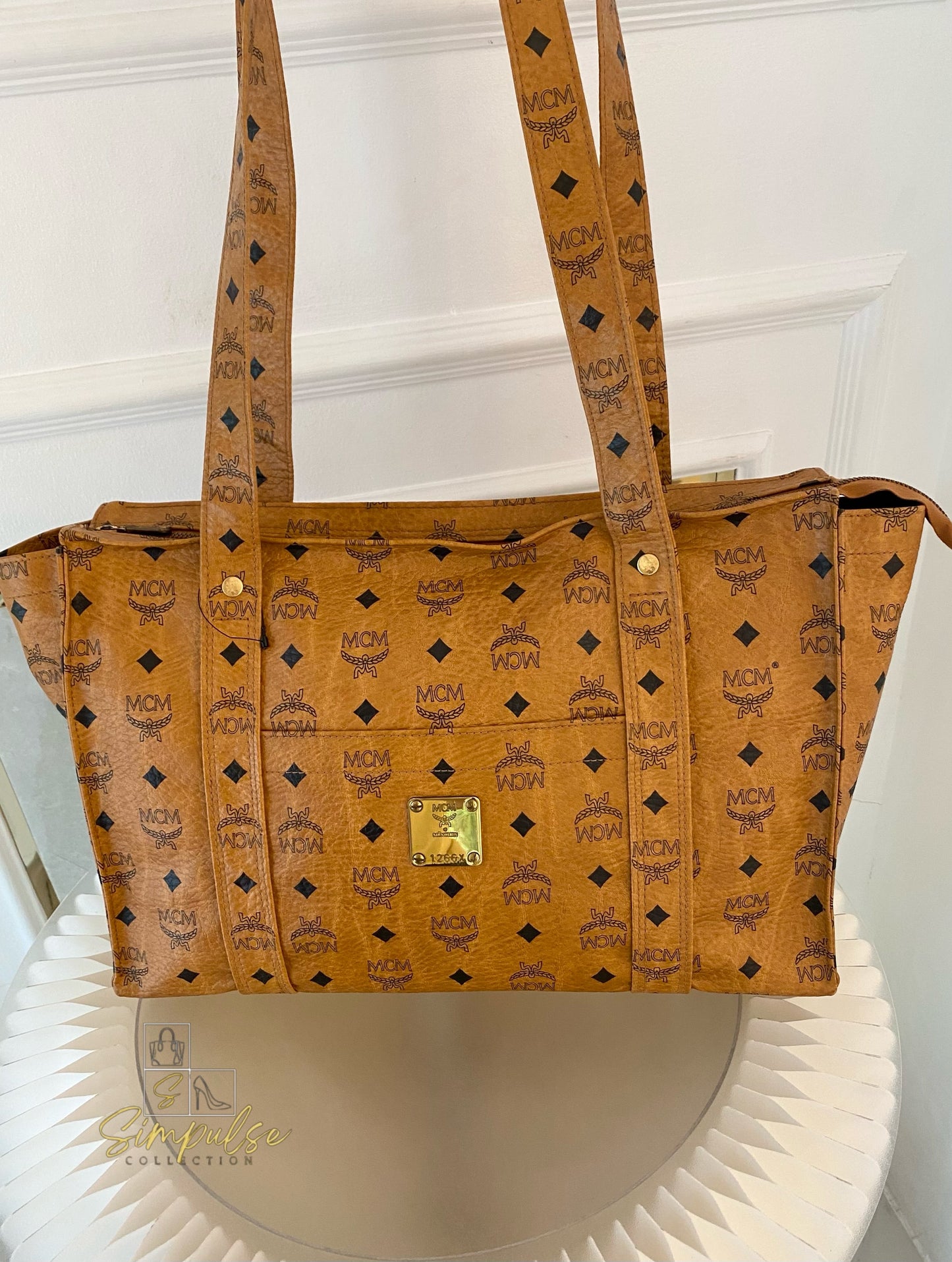 MCM Visetos Monogram Brown Tote Bag