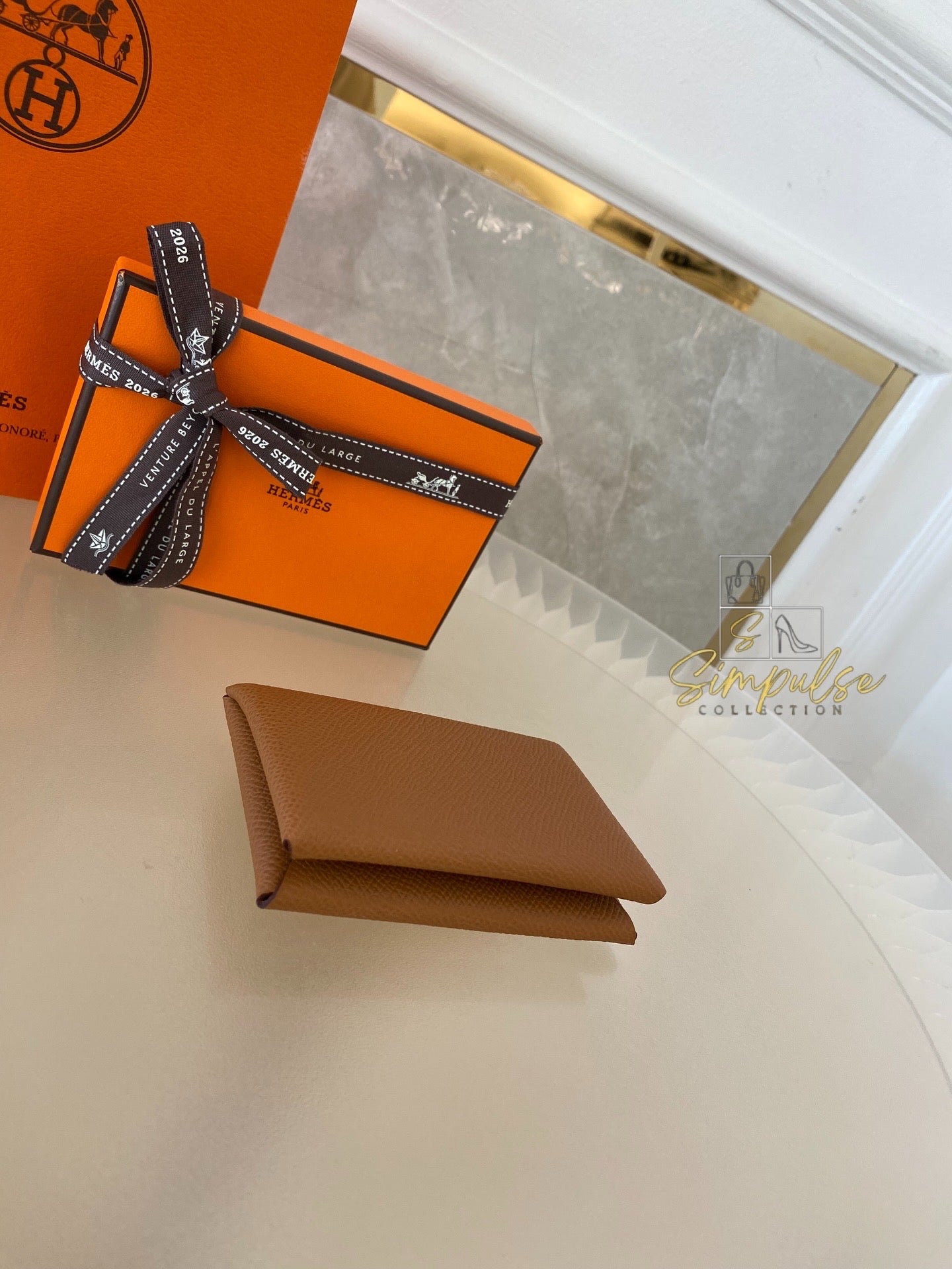 Hermes Calvi Gold Tan