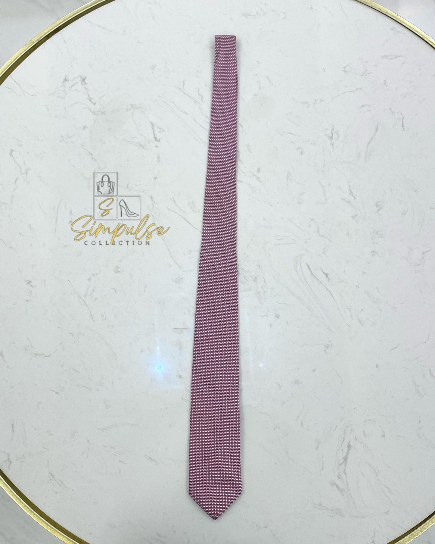 HERMES RED & WHITE GEOMETRIC WOVEN PATTERN