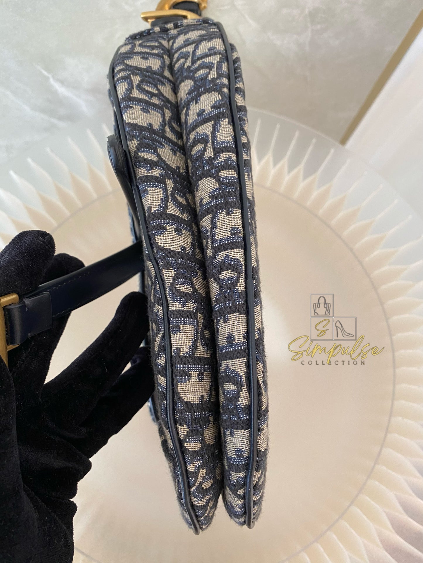 Dior Saddle Medium Blue in GHW
