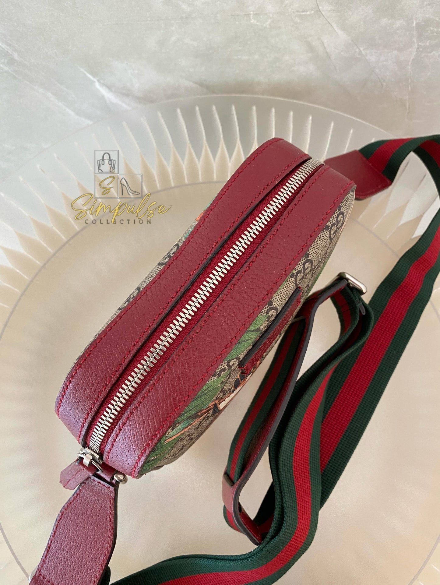 Gucci GG Supreme Monogram Tian Web Small Camera Bag