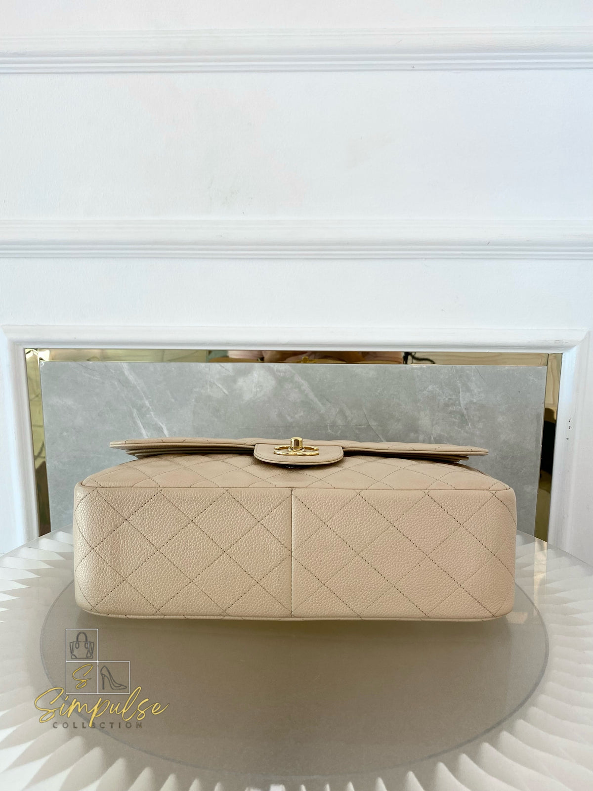 CHANEL JUMBO DOUBLE FLAP BEIGE CAVIAR