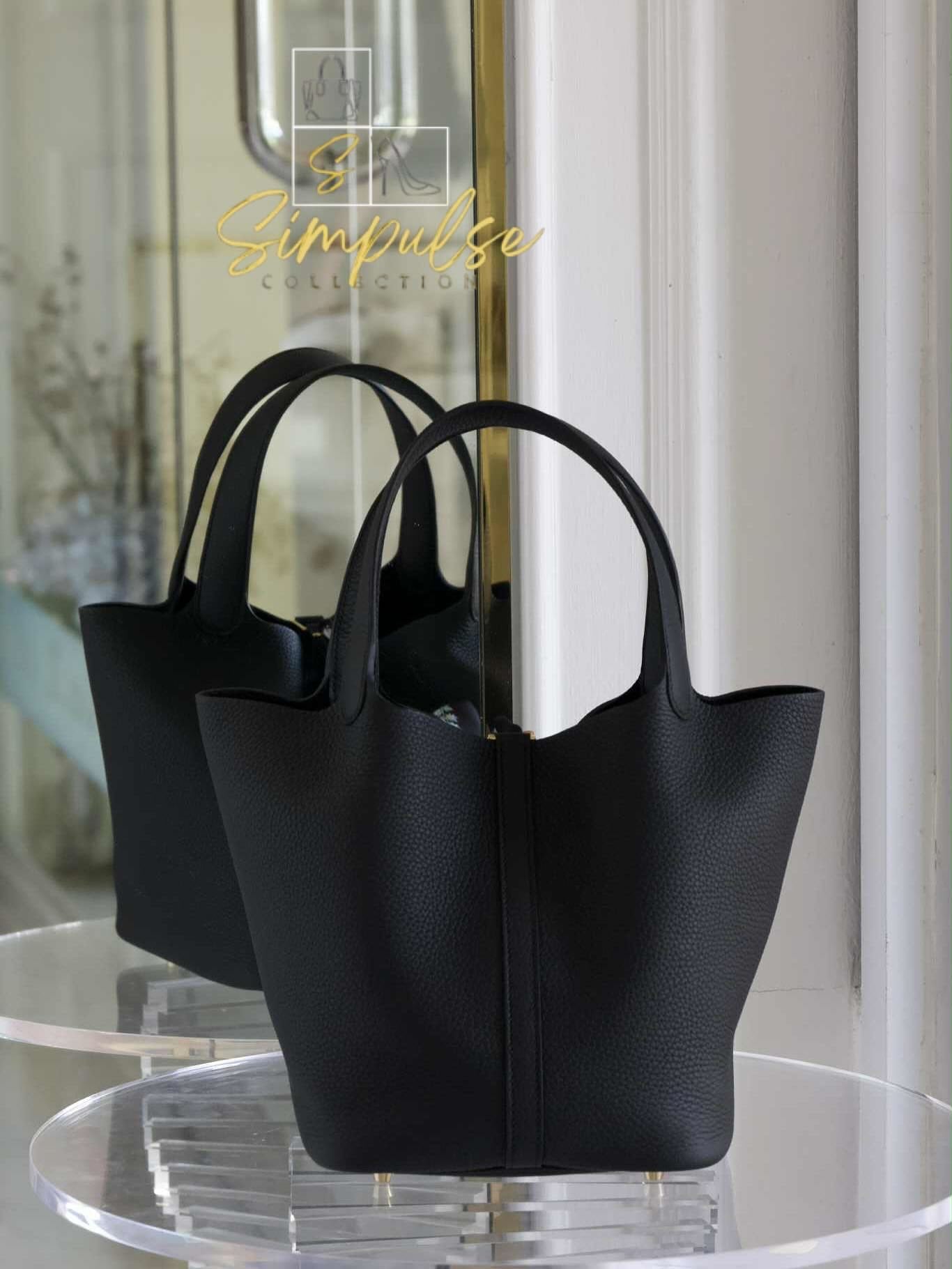 HERMES Picotin 22 Noir GHW