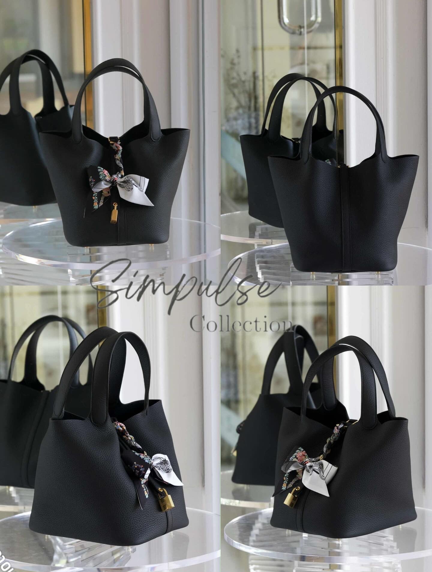 HERMES Picotin 22 Noir GHW