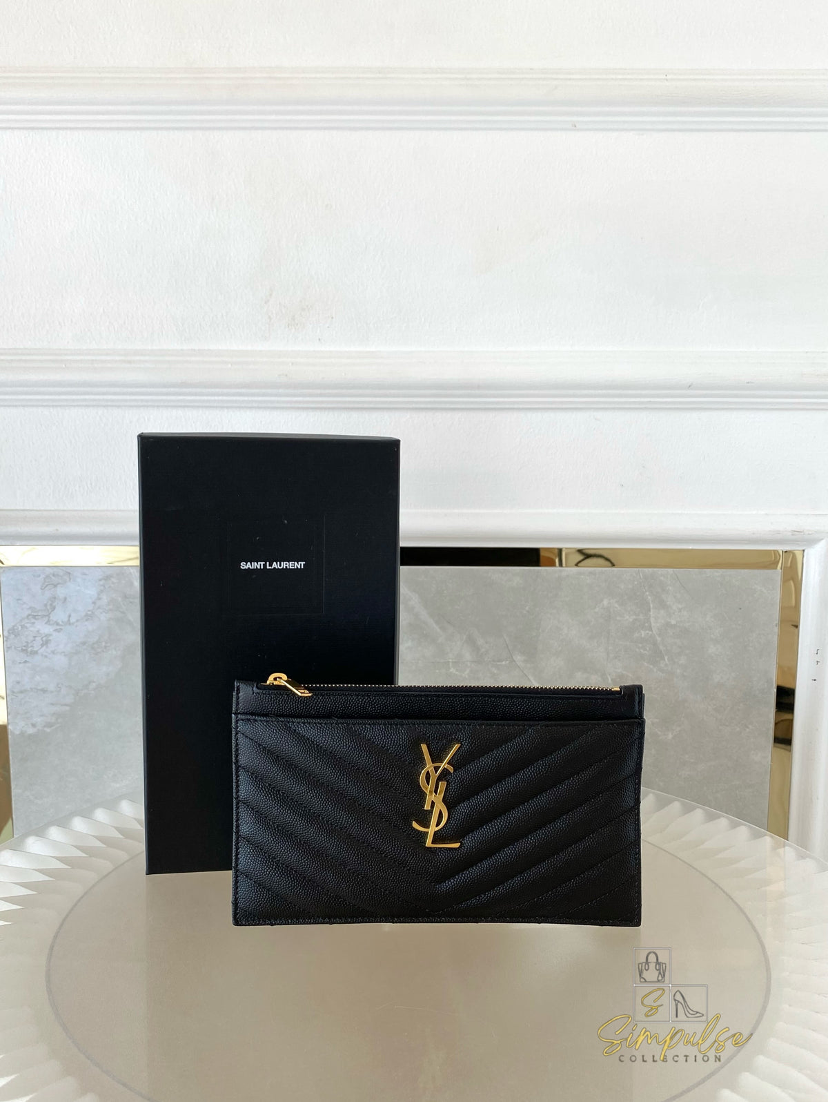 Yves Saint Laurent Cassandre Matelasse Monogram Bill Pouch