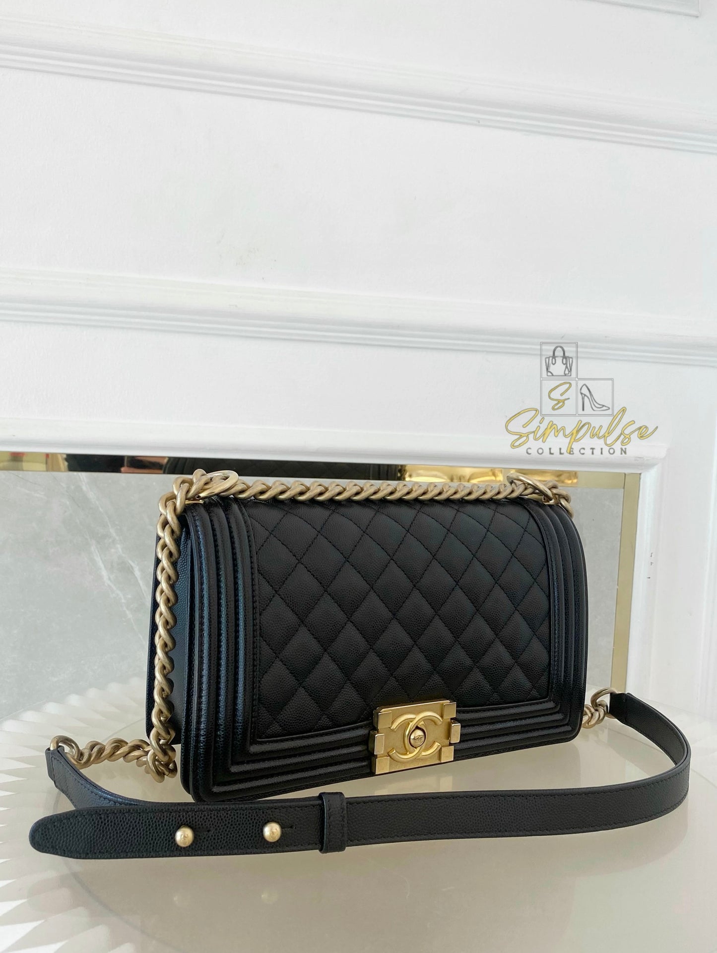 Chanel Leboy Old Medium Caviar Black GHW