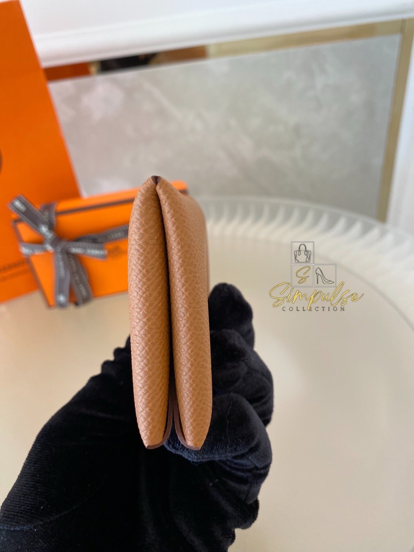 Hermes Calvi Gold Tan