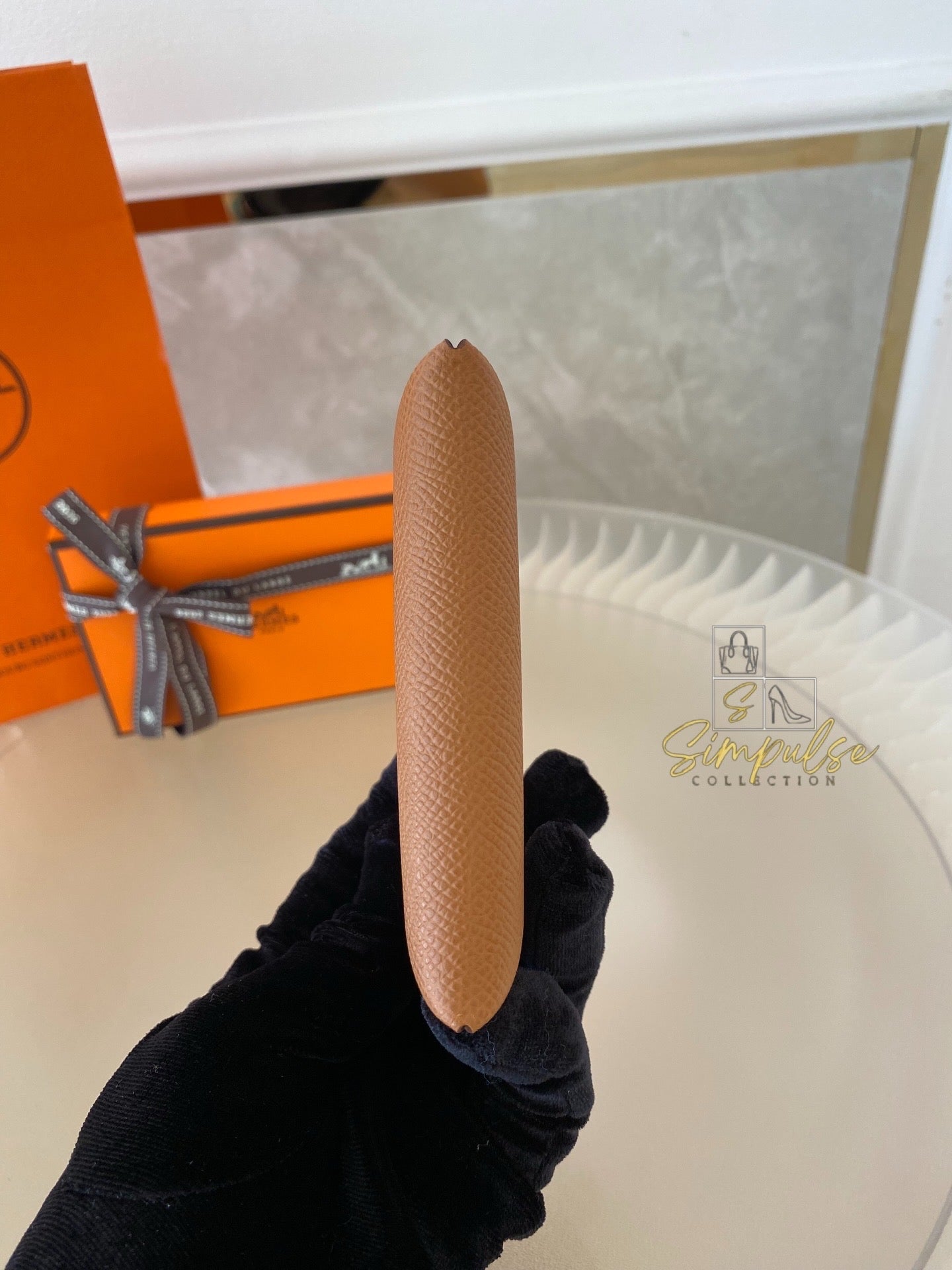 Hermes Calvi Gold Tan