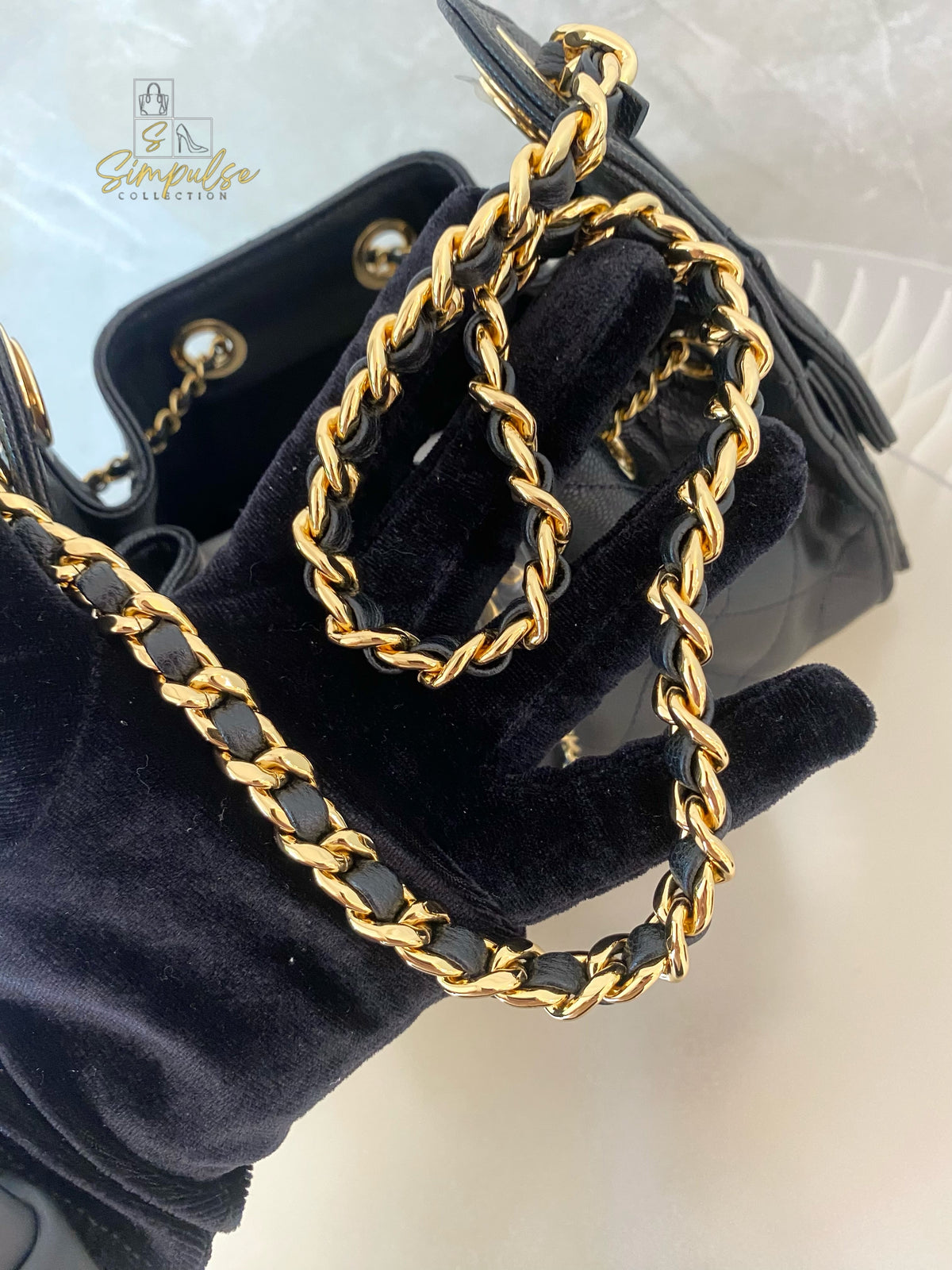 CHANEL C25 MINI CAVIAR BLACK GHW