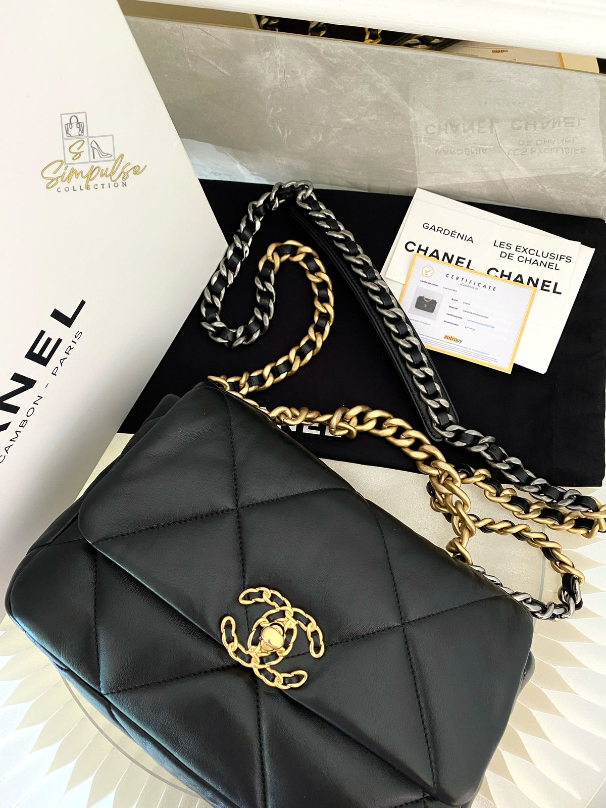CHANEL C19 SMALL BLACK