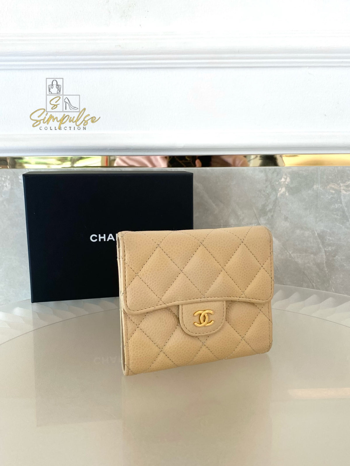 Chanel Trifold Beige Claire