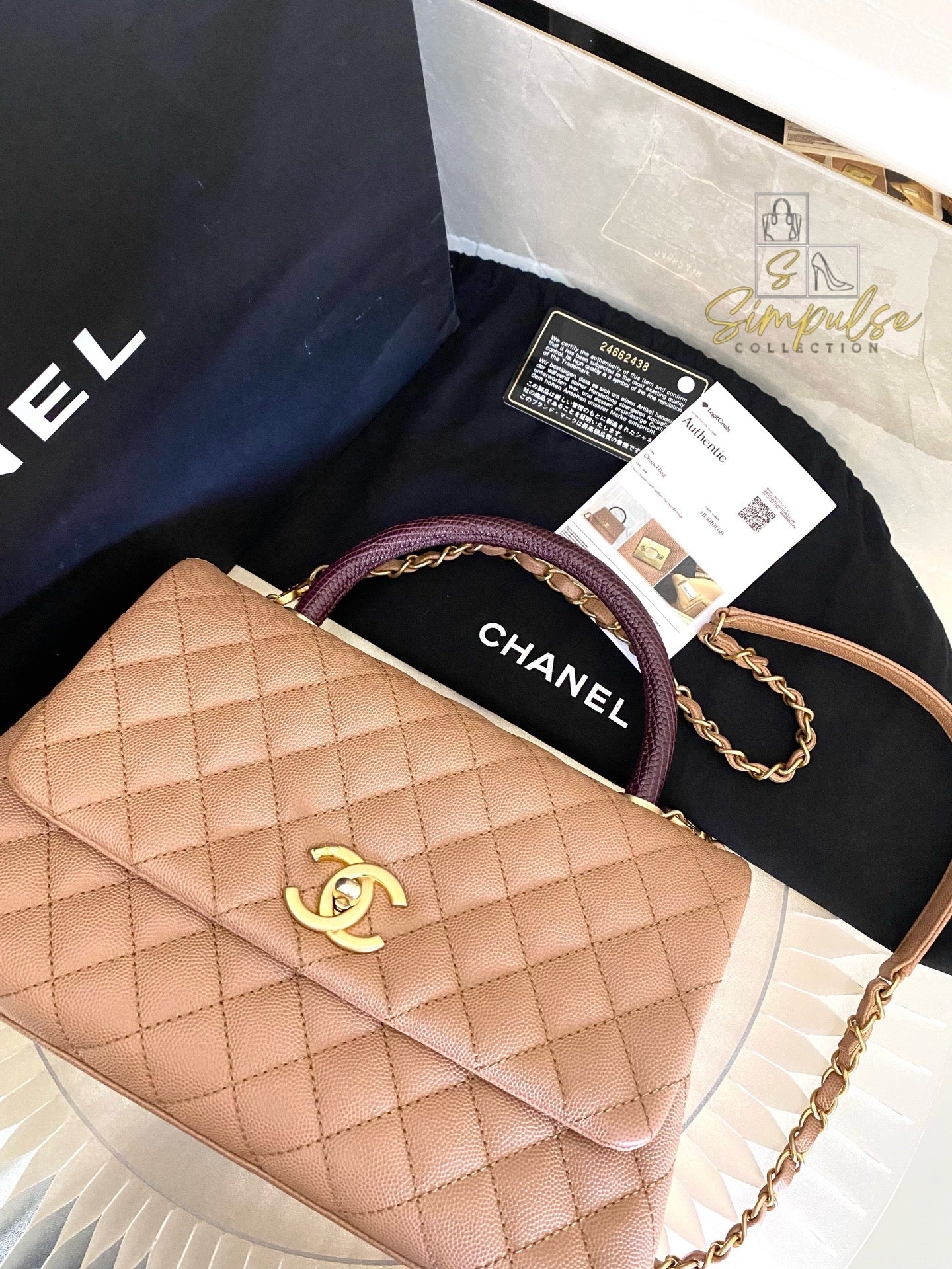 Chanel Coco Lizard Medium Top Handle