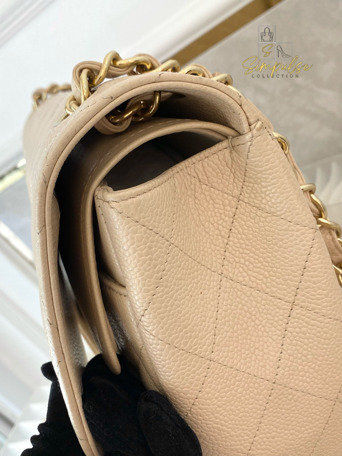 CHANEL JUMBO DOUBLE FLAP BEIGE CAVIAR