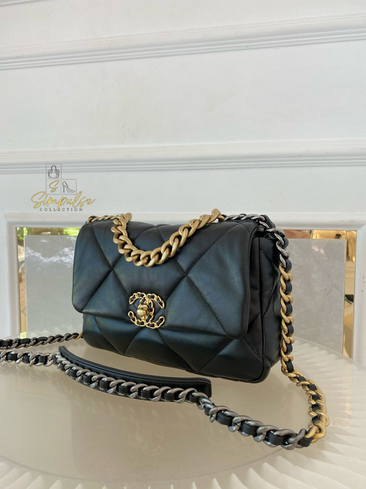 CHANEL C19 SMALL BLACK