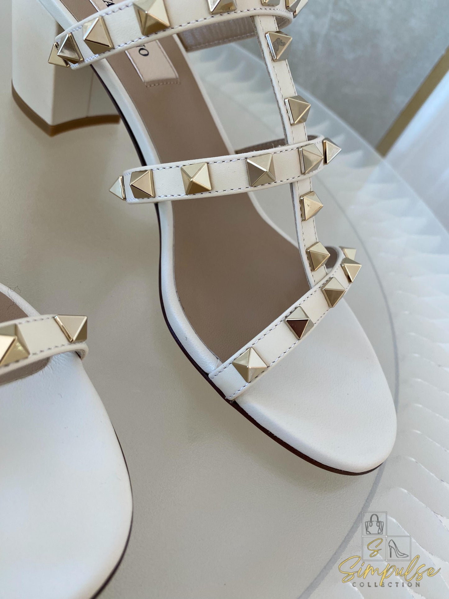 Valentino Rockstud White Heels