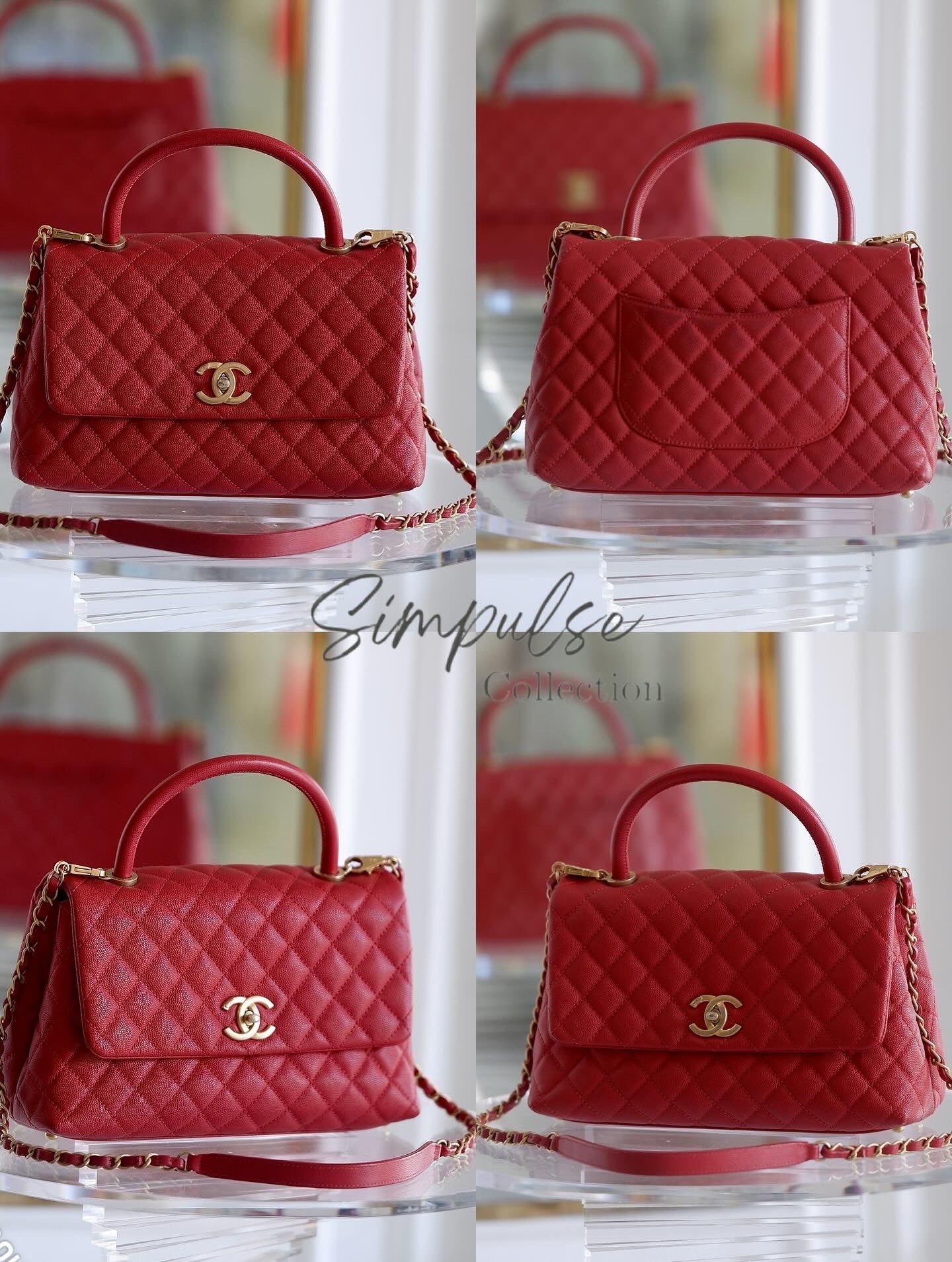 Chanel Coco Red Caviar Medium GHW