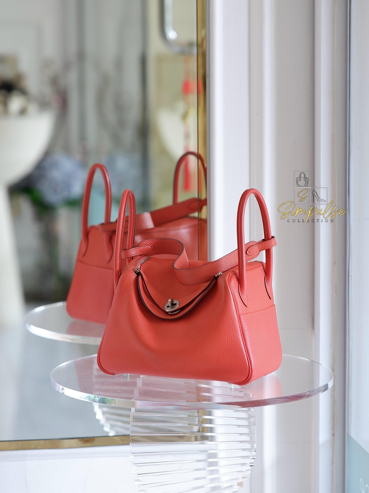 Hermes Lindy 26 in Rose Jaipur PHW