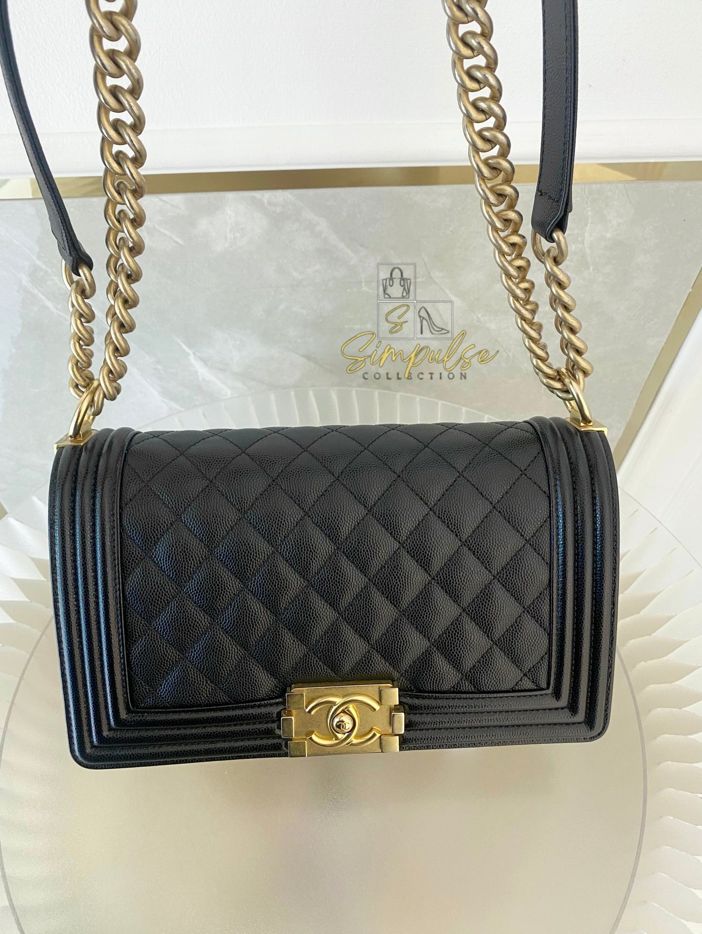 Chanel Leboy Old Medium Caviar Black GHW