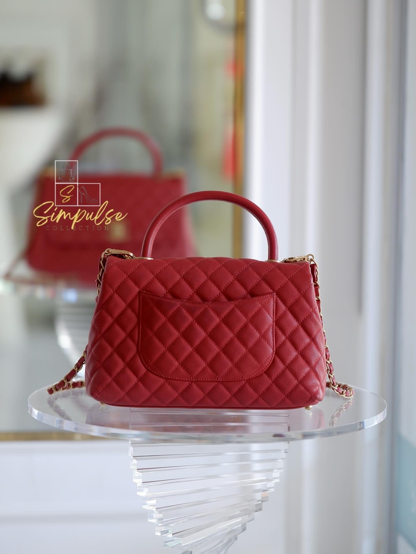Chanel Coco Red Caviar Medium GHW