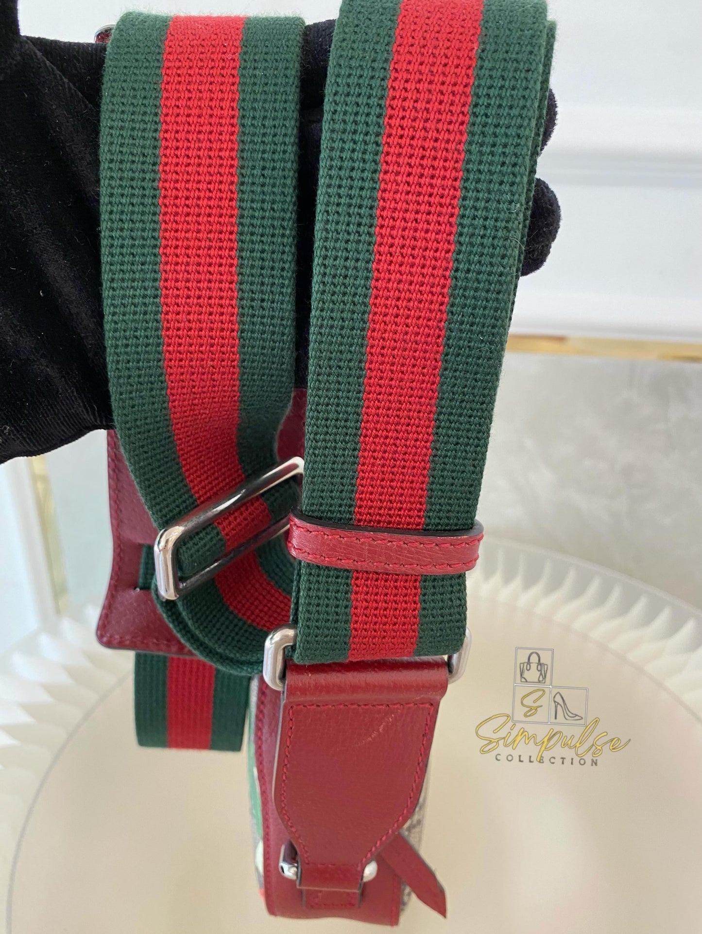 Gucci GG Supreme Monogram Tian Web Small Camera Bag