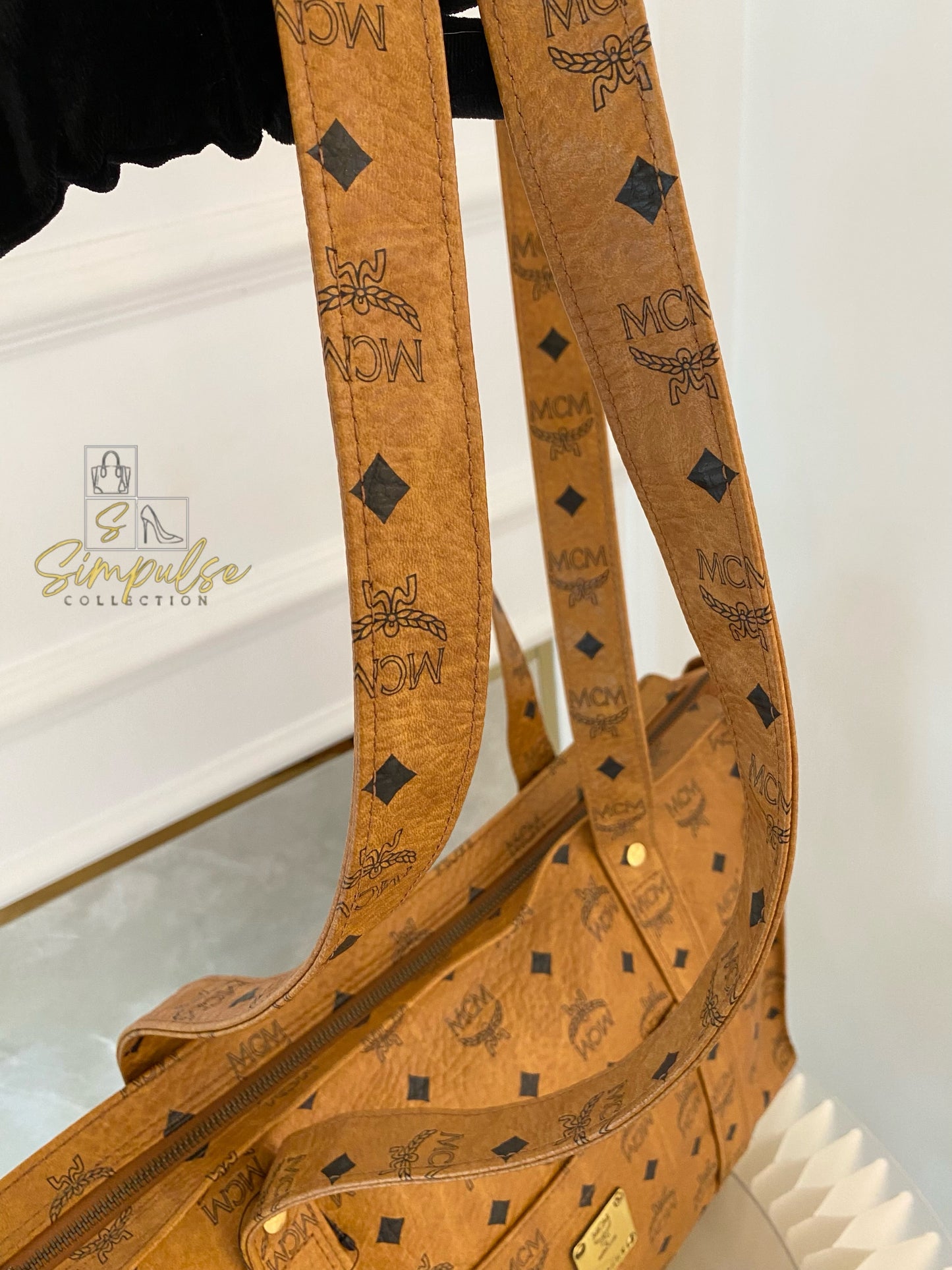 MCM Visetos Monogram Brown Tote Bag