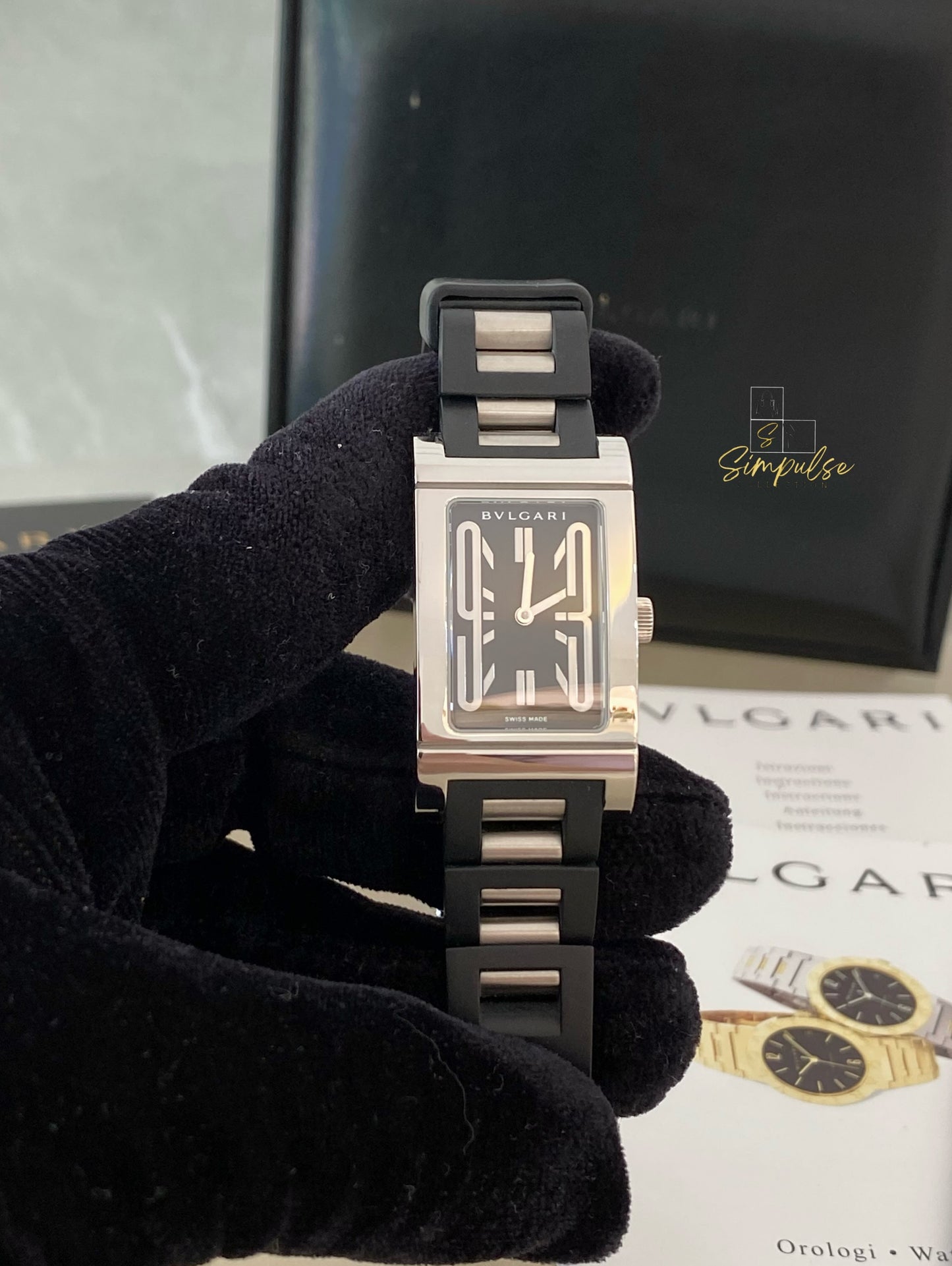 Bvlgari Rettangolo Black Dial