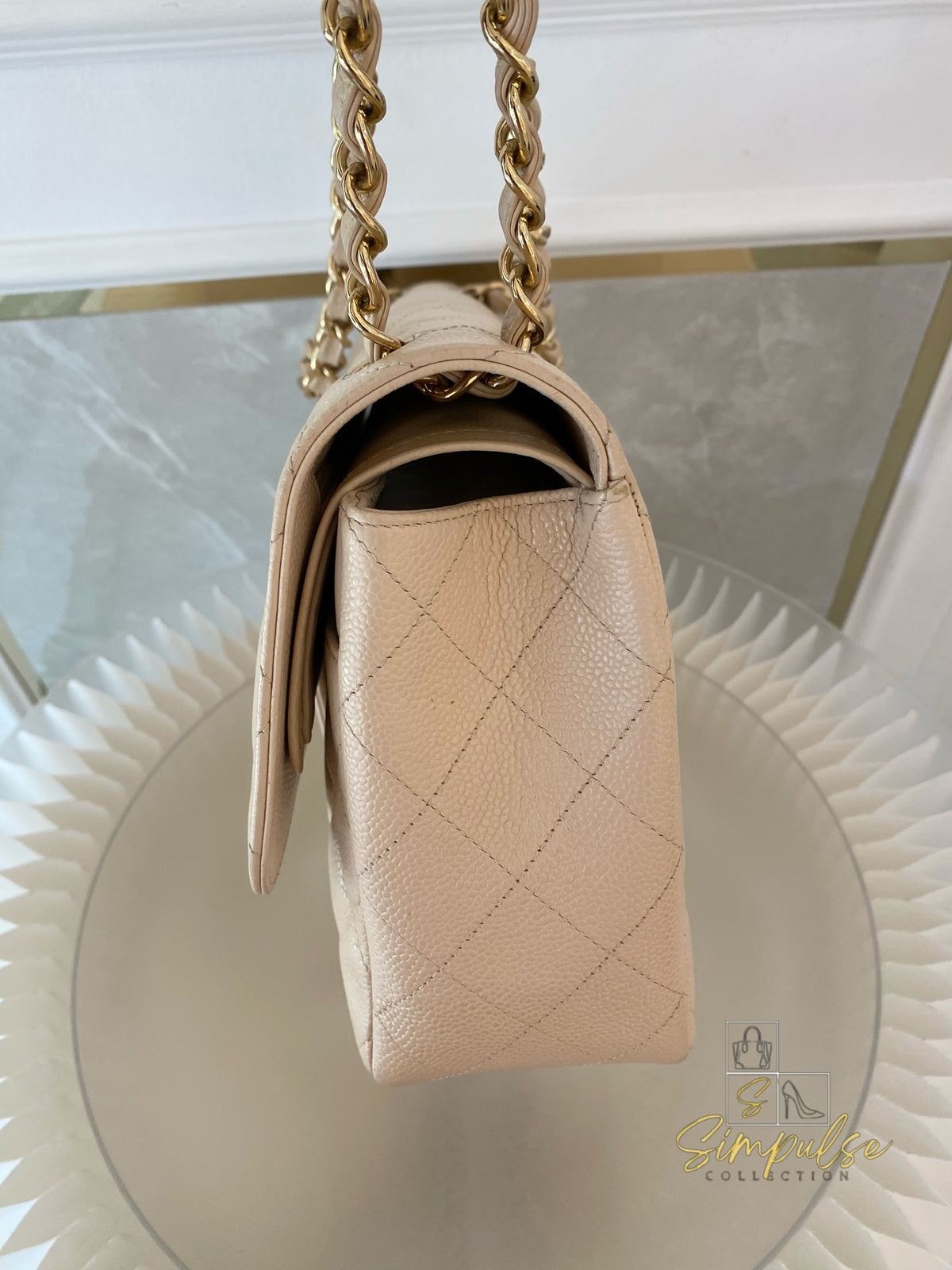 CHANEL JUMBO DOUBLE FLAP BEIGE CAVIAR