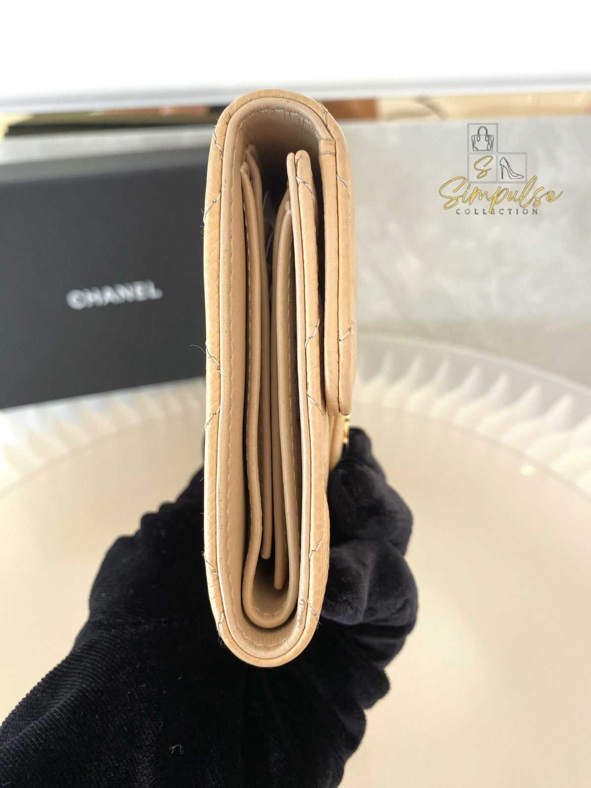 Chanel Trifold Beige Claire