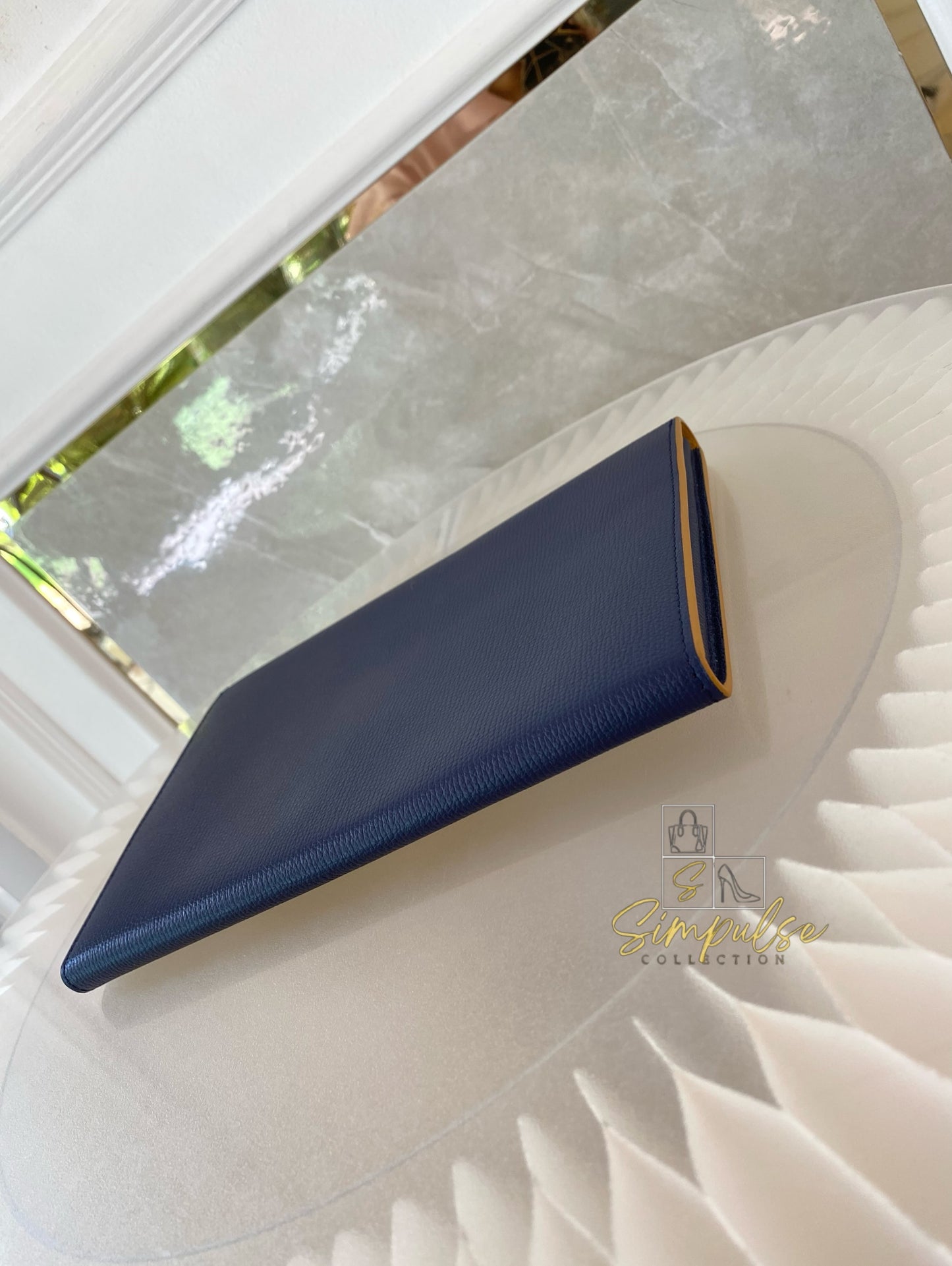 Salvatore Ferragamo Navy Blue Envelope