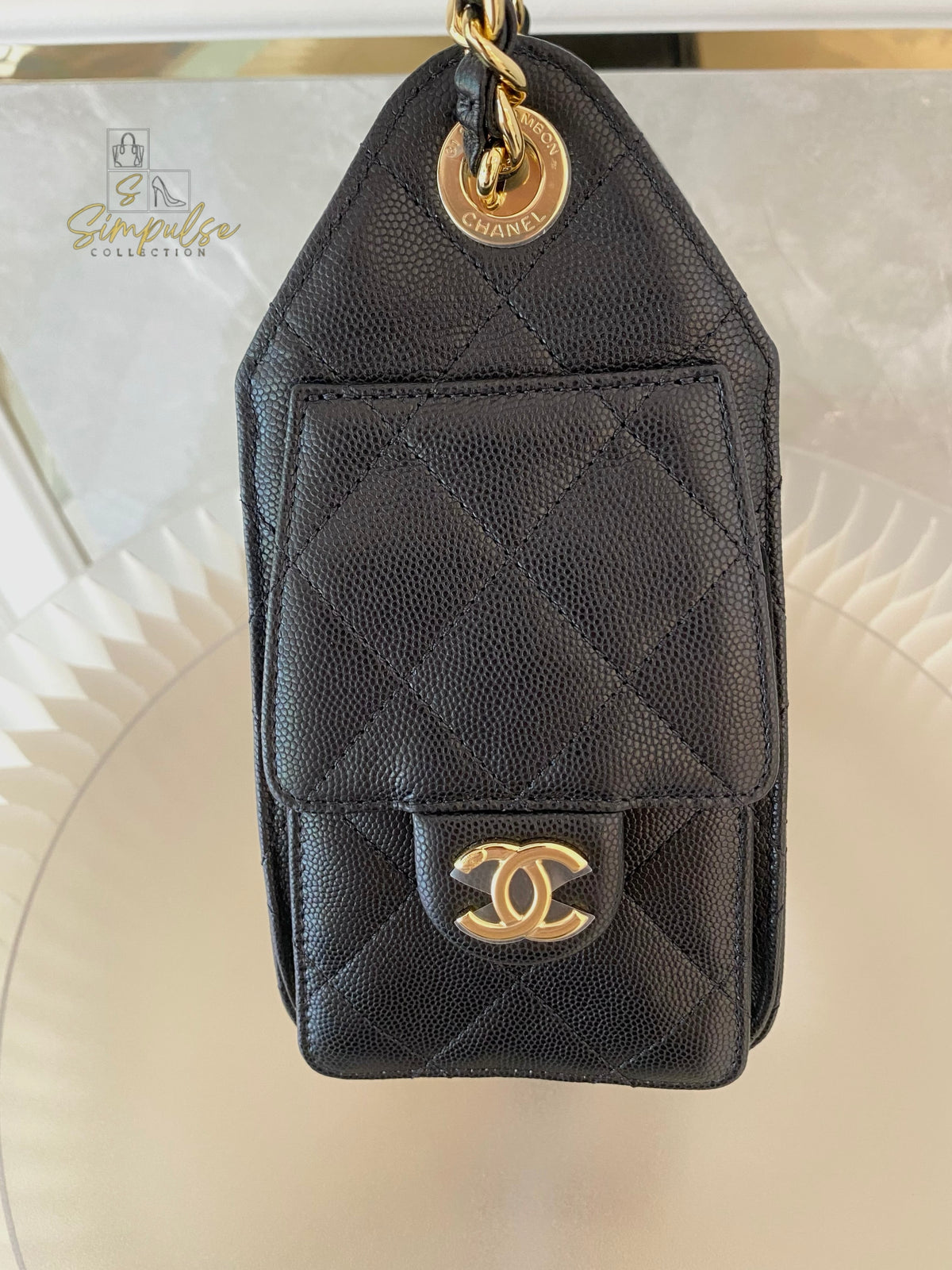 CHANEL C25 MINI CAVIAR BLACK GHW