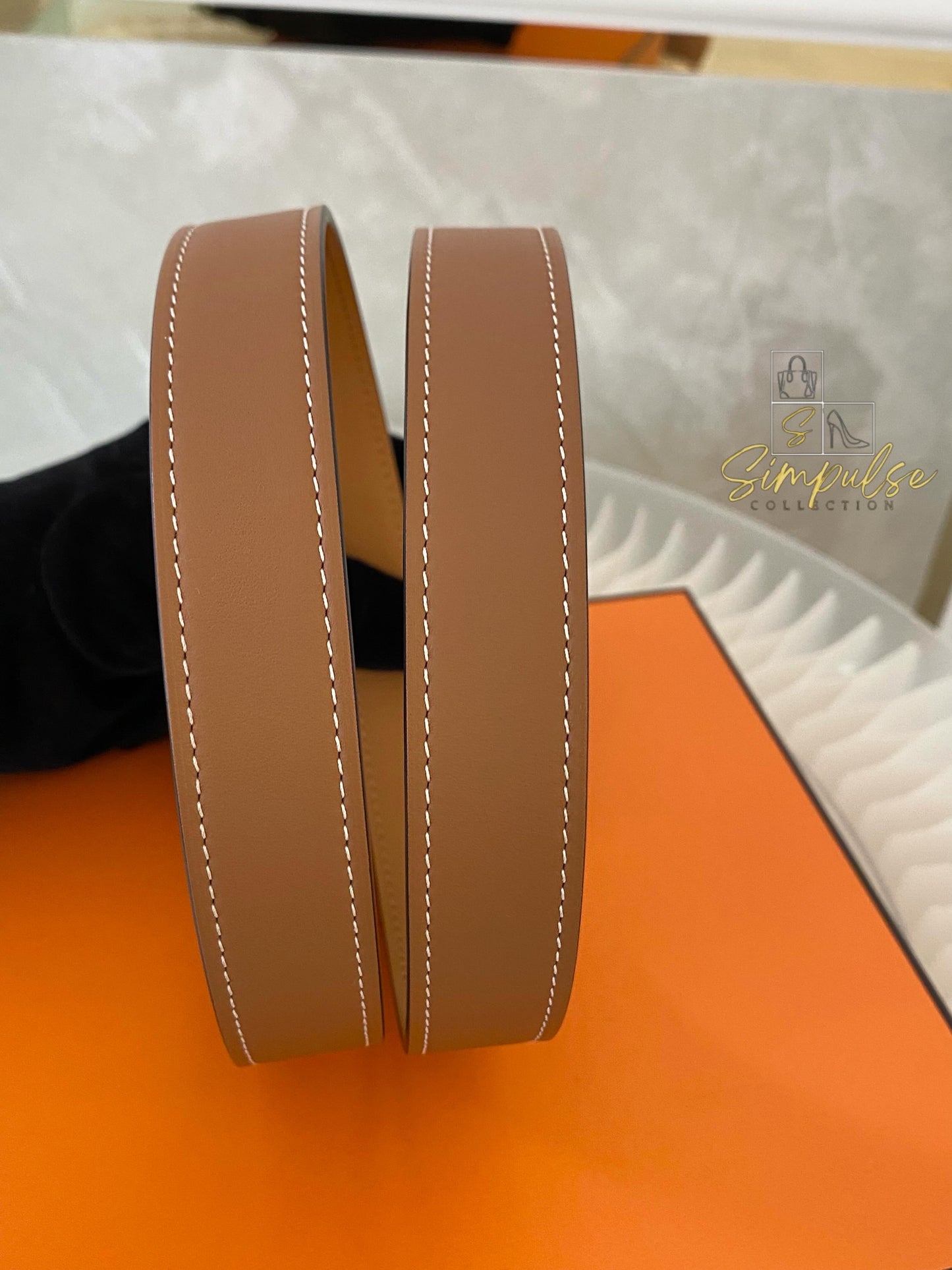 Hermes Gold Tan Belt