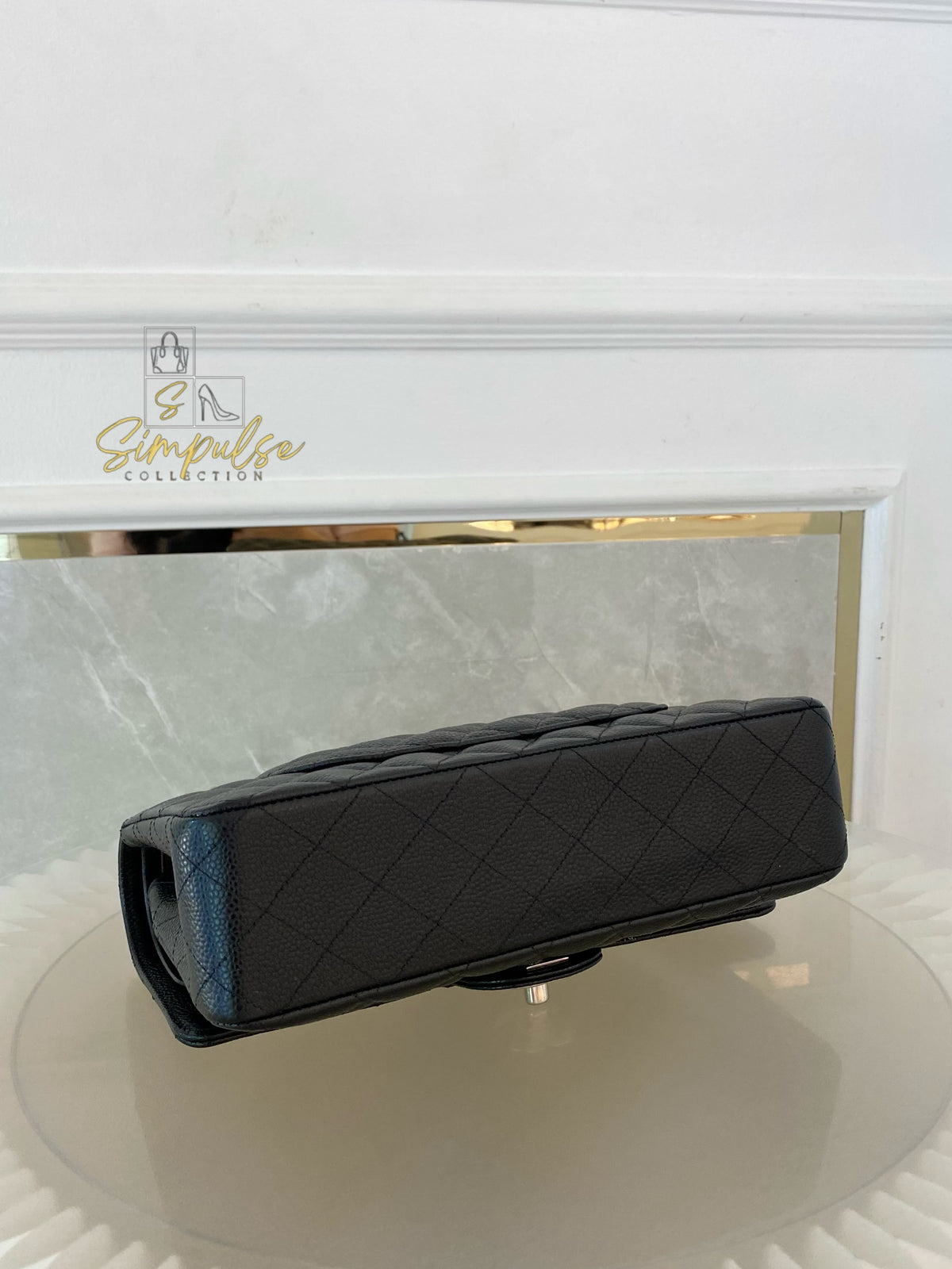 CHANEL DOUBLE FLAP BLACK MEDIUM CAVIAR SHW
