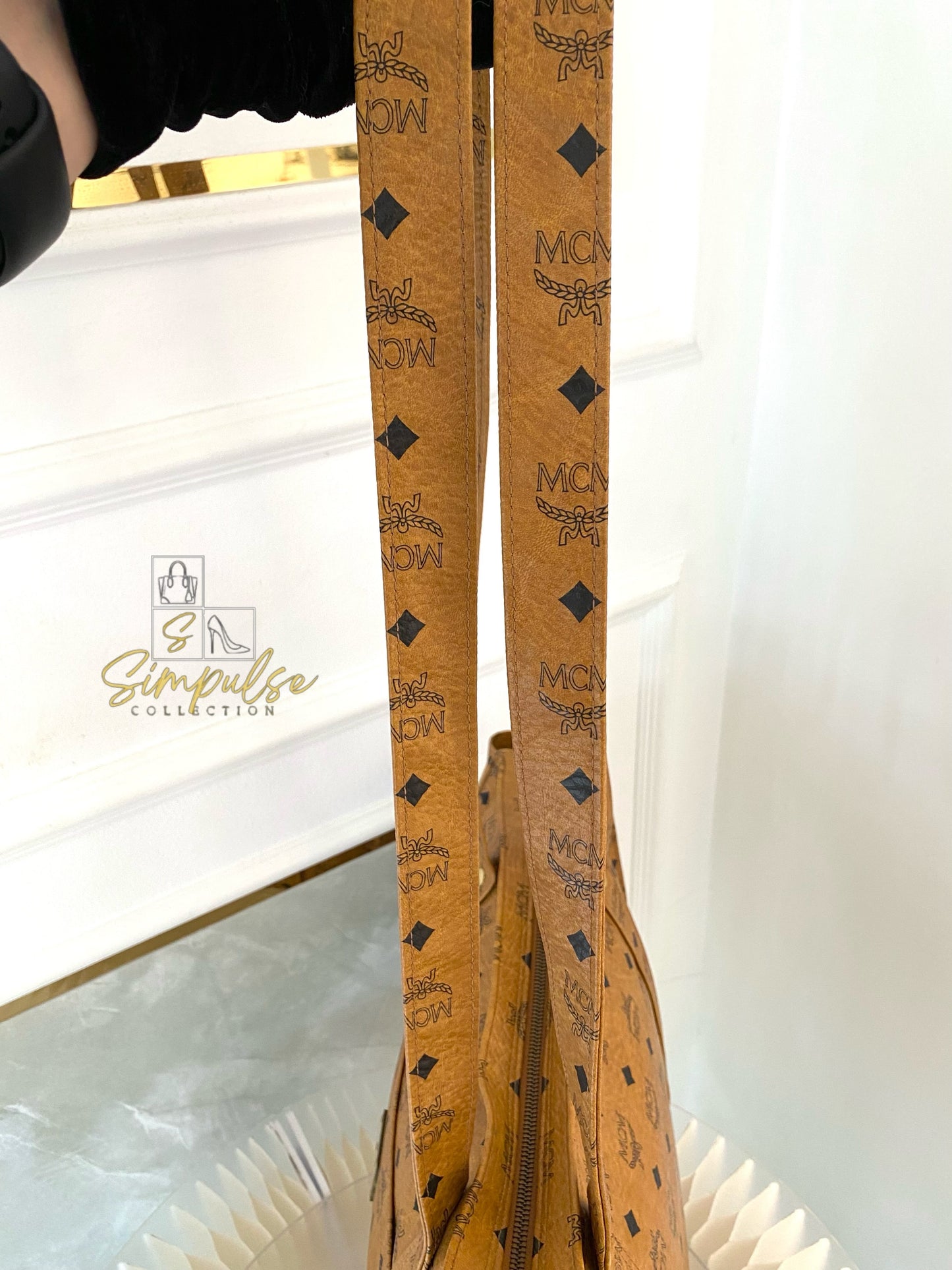 MCM Visetos Monogram Brown Tote Bag
