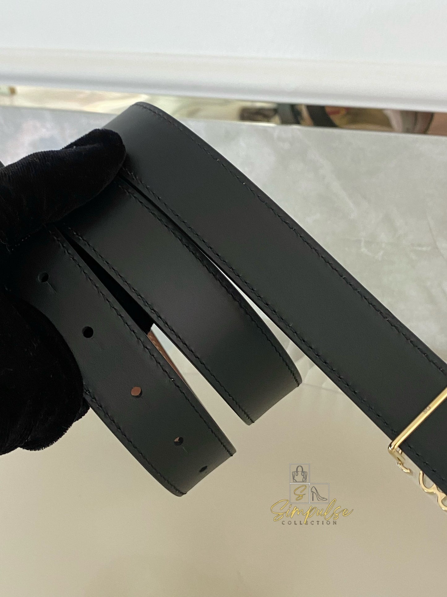LOEWE BELT TAN/BLACK REVERSIBLE