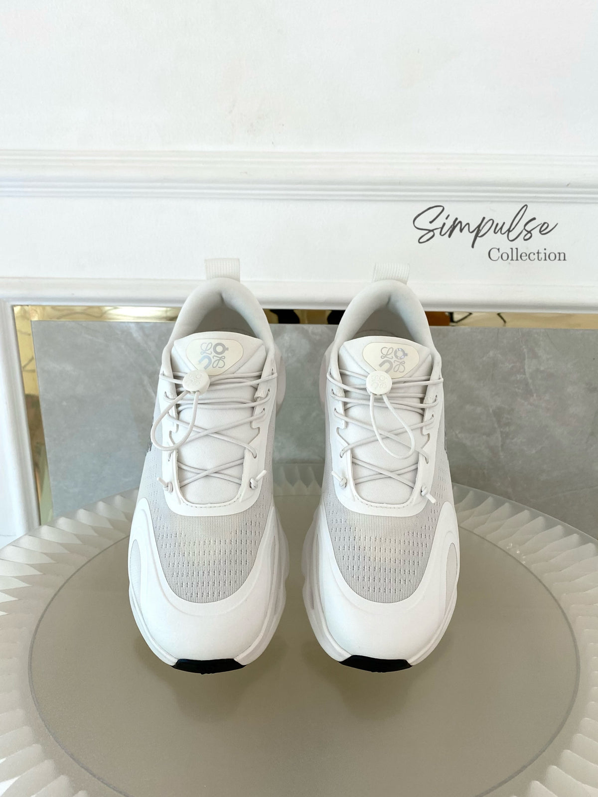 ON-LOEWE Cloudsolo Polyester White/Light Grey Sneakers