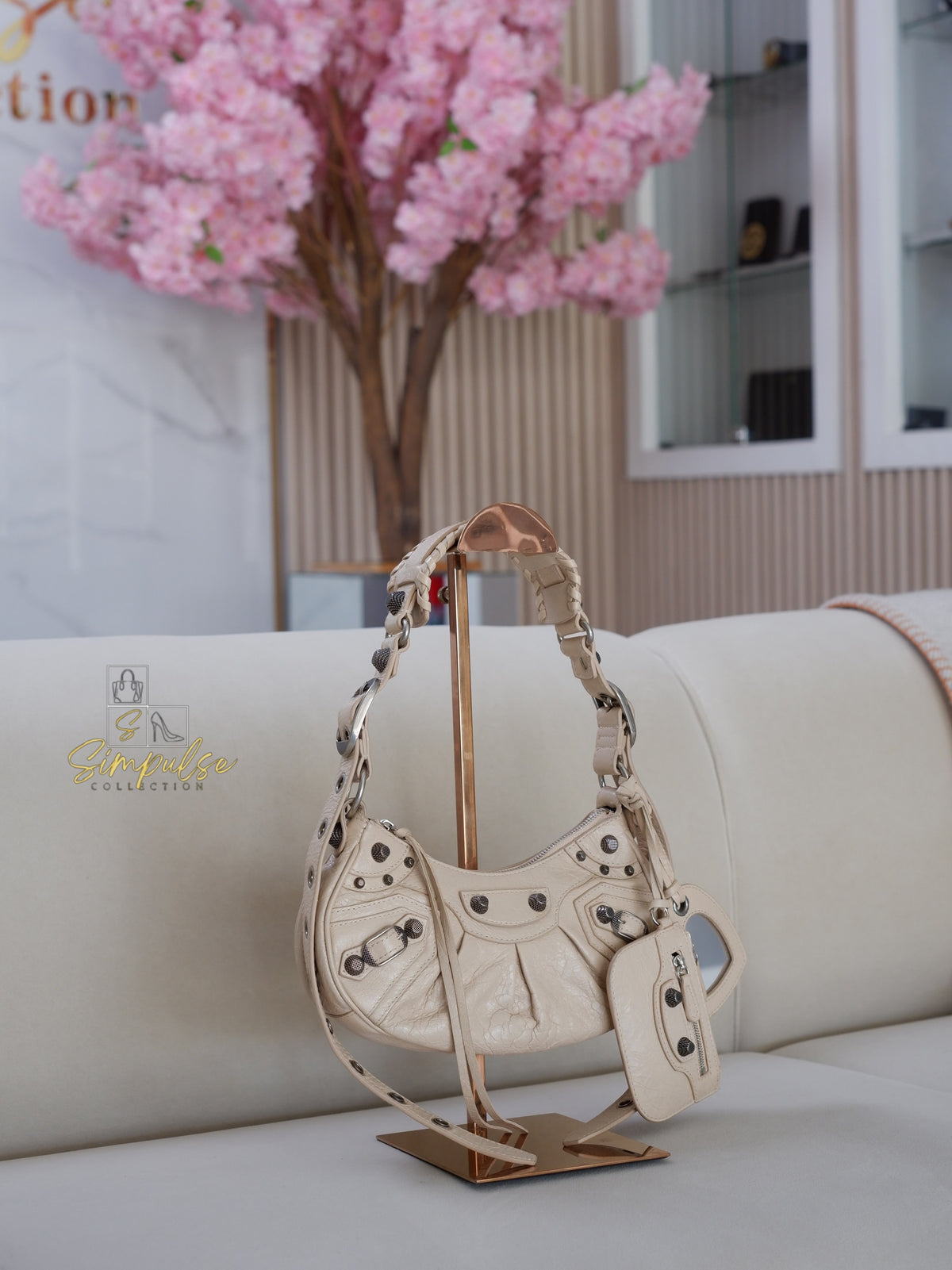 BALENCIAGA LE CAGOLE Xs SHOULDER BAG LAMBSKIN