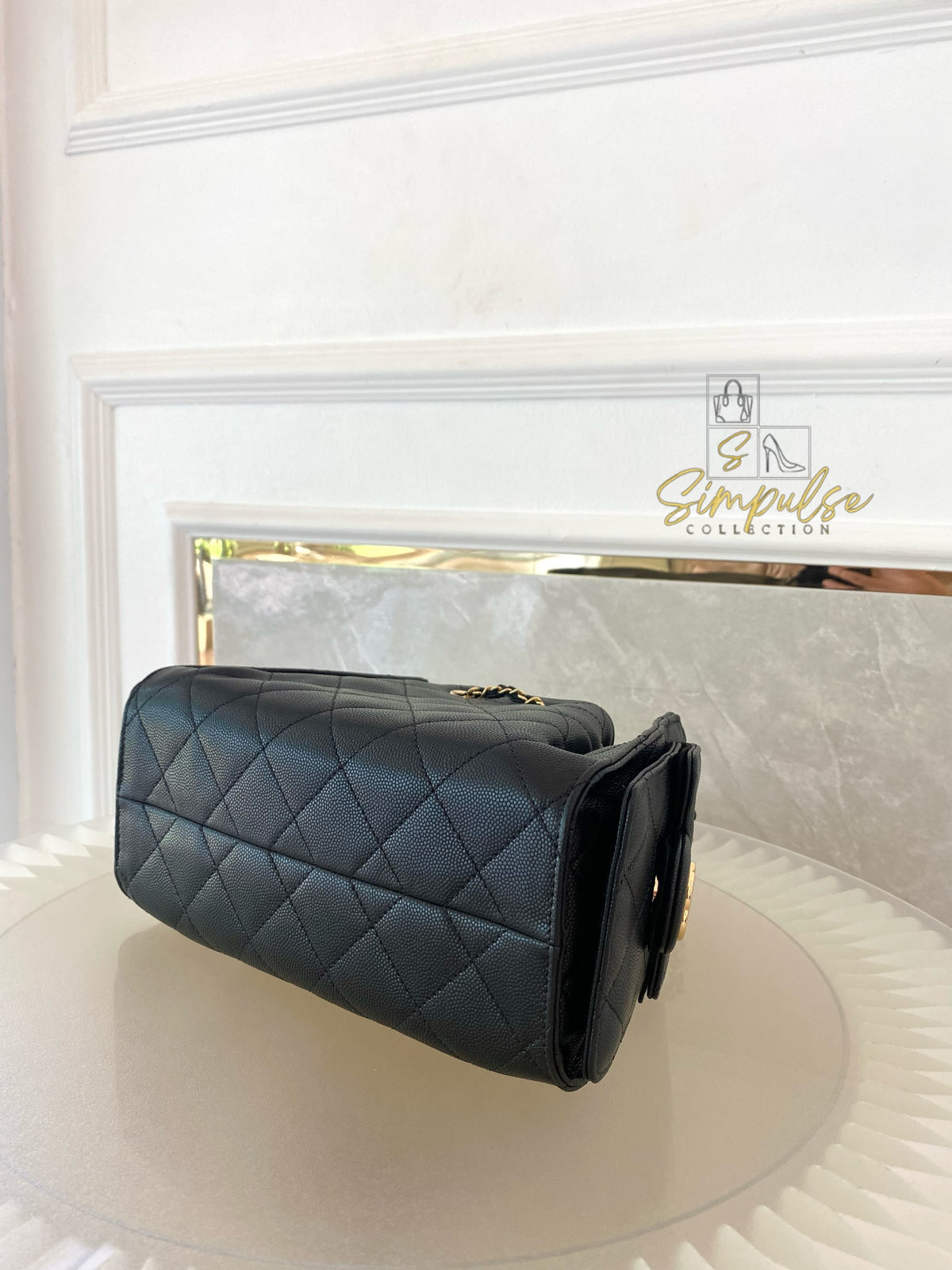 CHANEL C25 MINI CAVIAR BLACK GHW
