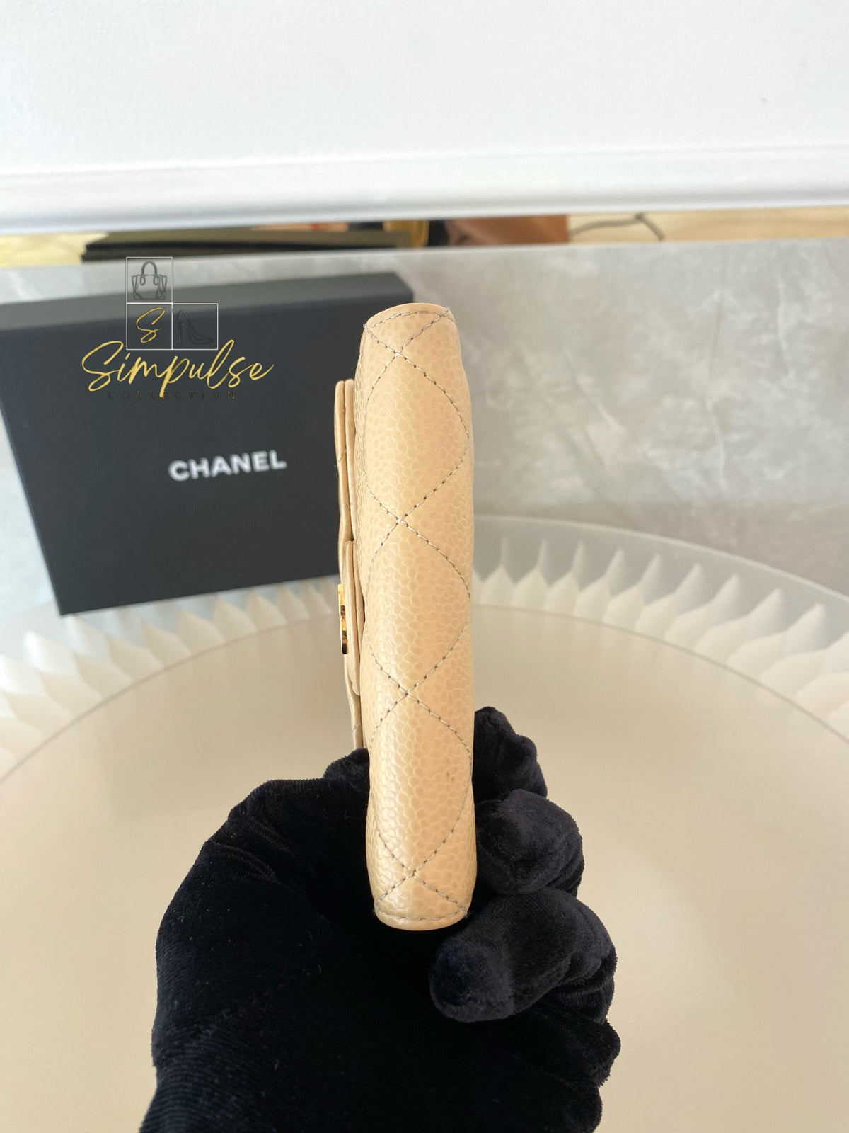 Chanel Trifold Beige Claire